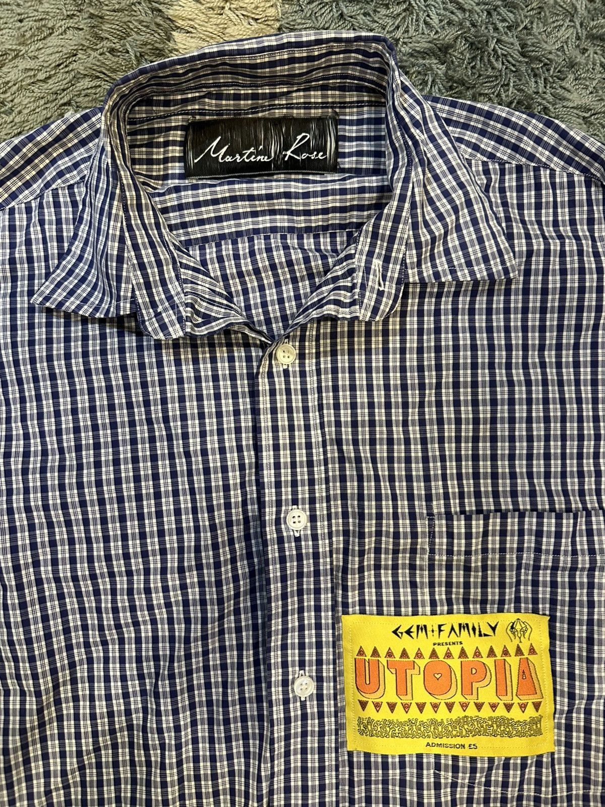 Martine Rose Martine Rose FW18 Boyfriend Utopia Logo Button Shirt Size US XL / EU 56 / 4 - 2 Thumbnail