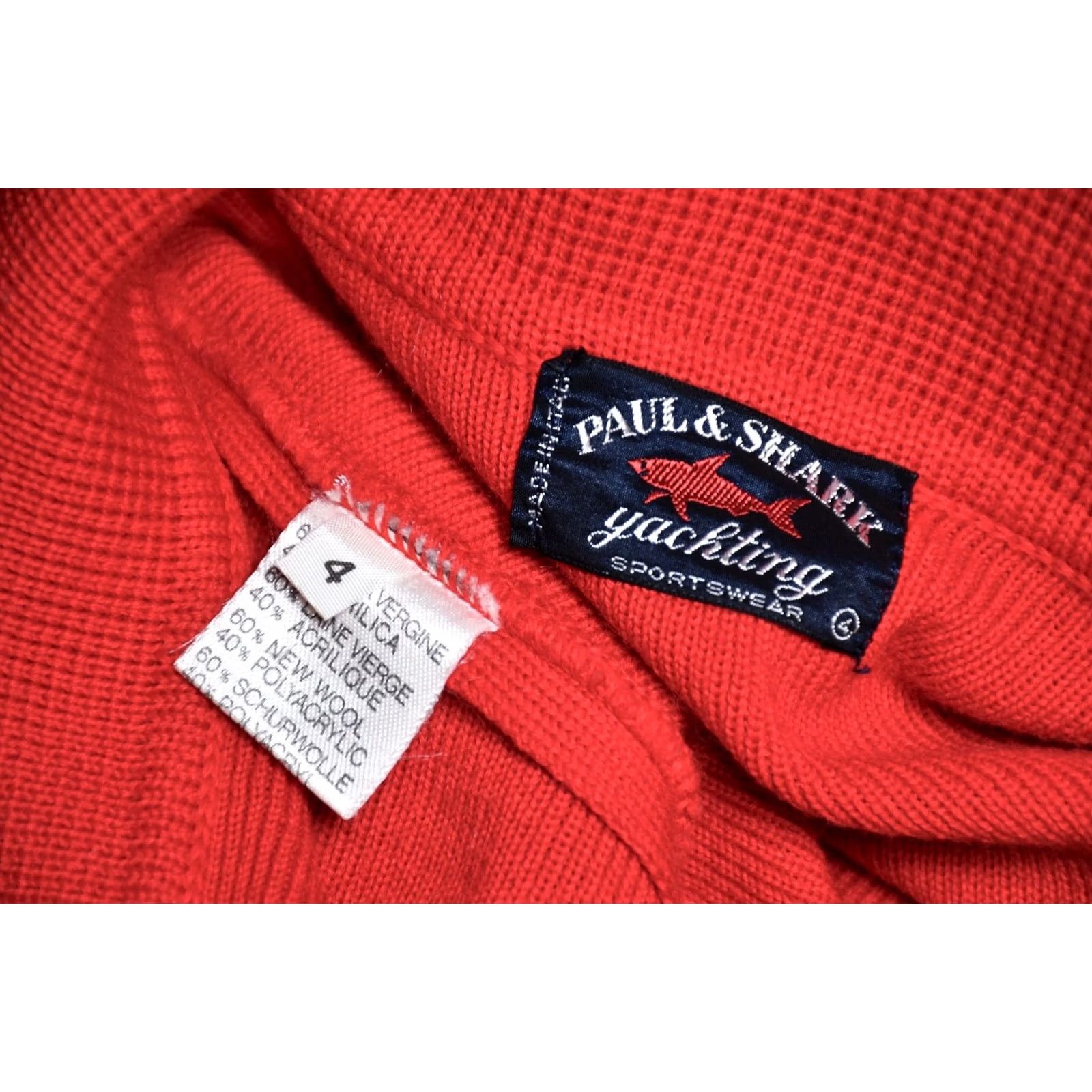 Paul & Shark VINTAGE Paul & Shark Yachting Cardigan Sweater Sleeve Long Size L Red Wool Acrylic Knit Logo Men's Size US L / EU 52-54 / 3 - 7 Thumbnail