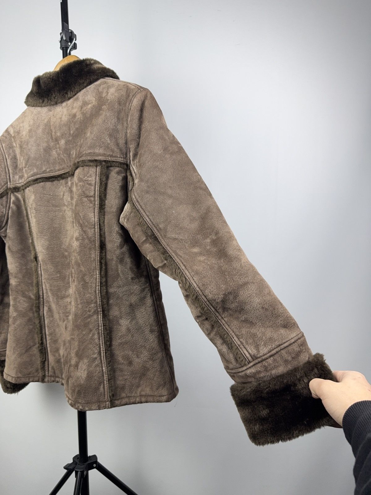 Gypsy Retro 00s Gipsy Brown Shearling Suede Leather Jacket Women S Size S / US 4 / IT 40 - 9 Thumbnail