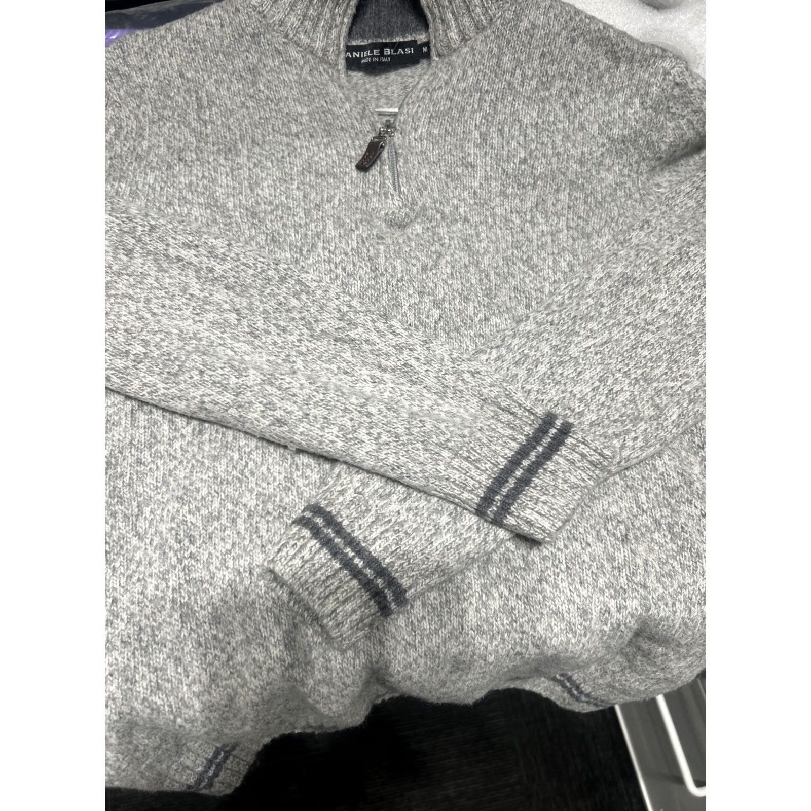 Vintage Daniele Blasi Men’s Wool Blend Knit Sweater Quarter Zip Gray Size XL Regular Holiday/Business/Casual Size US M / EU 48-50 / 2 - 7 Thumbnail