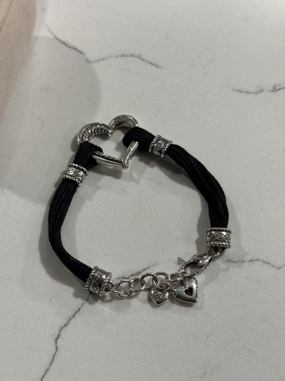 Brighton Brighton Heritage Heart Corded Bracelet Sterling Silver Size ONE SIZE - 5 Thumbnail