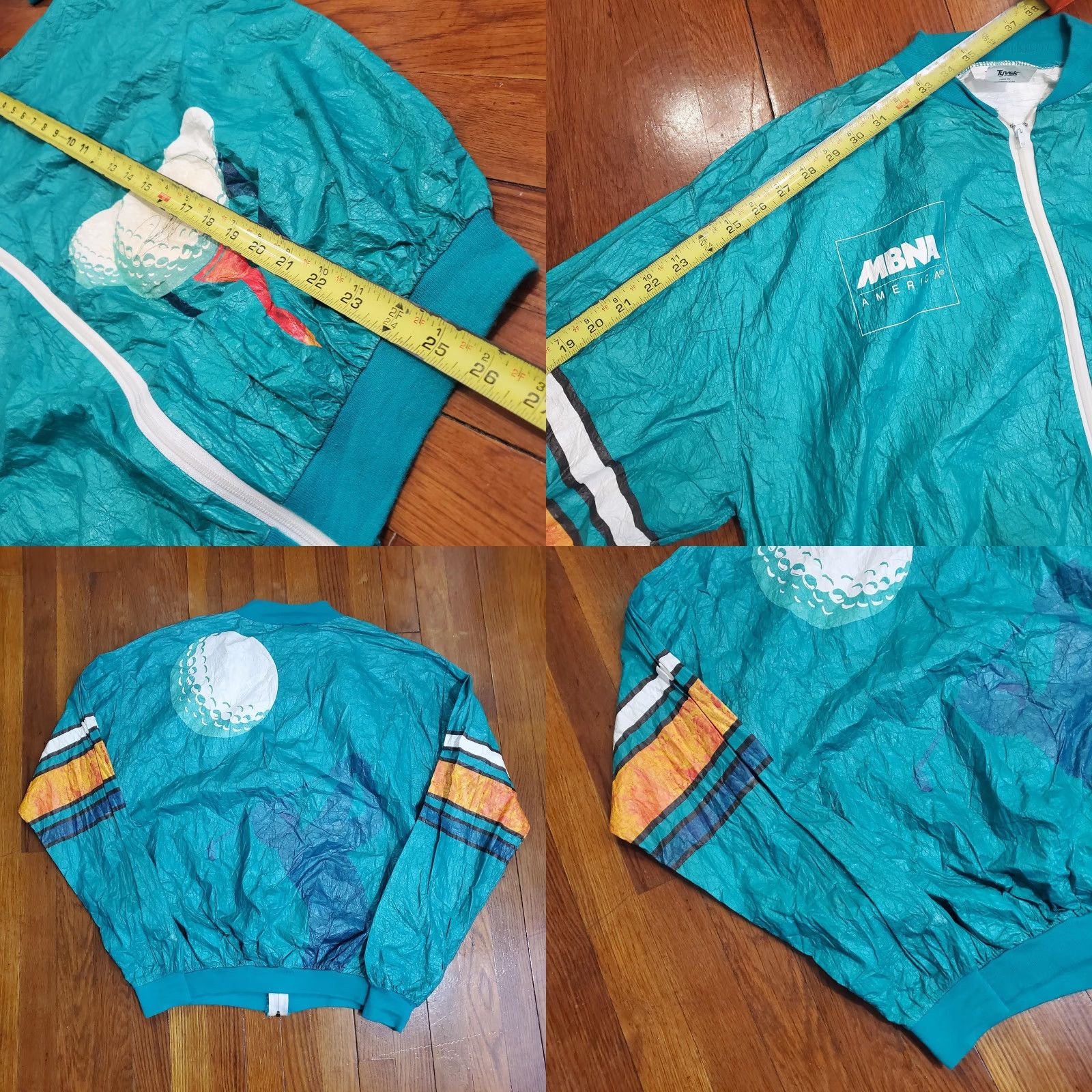 Vintage VINTAGE Tyvek Jacket Mens One Size Green MBNA Golf Promo Windbreaker USA 90s Size US M / EU 48-50 / 2 - 8 Thumbnail