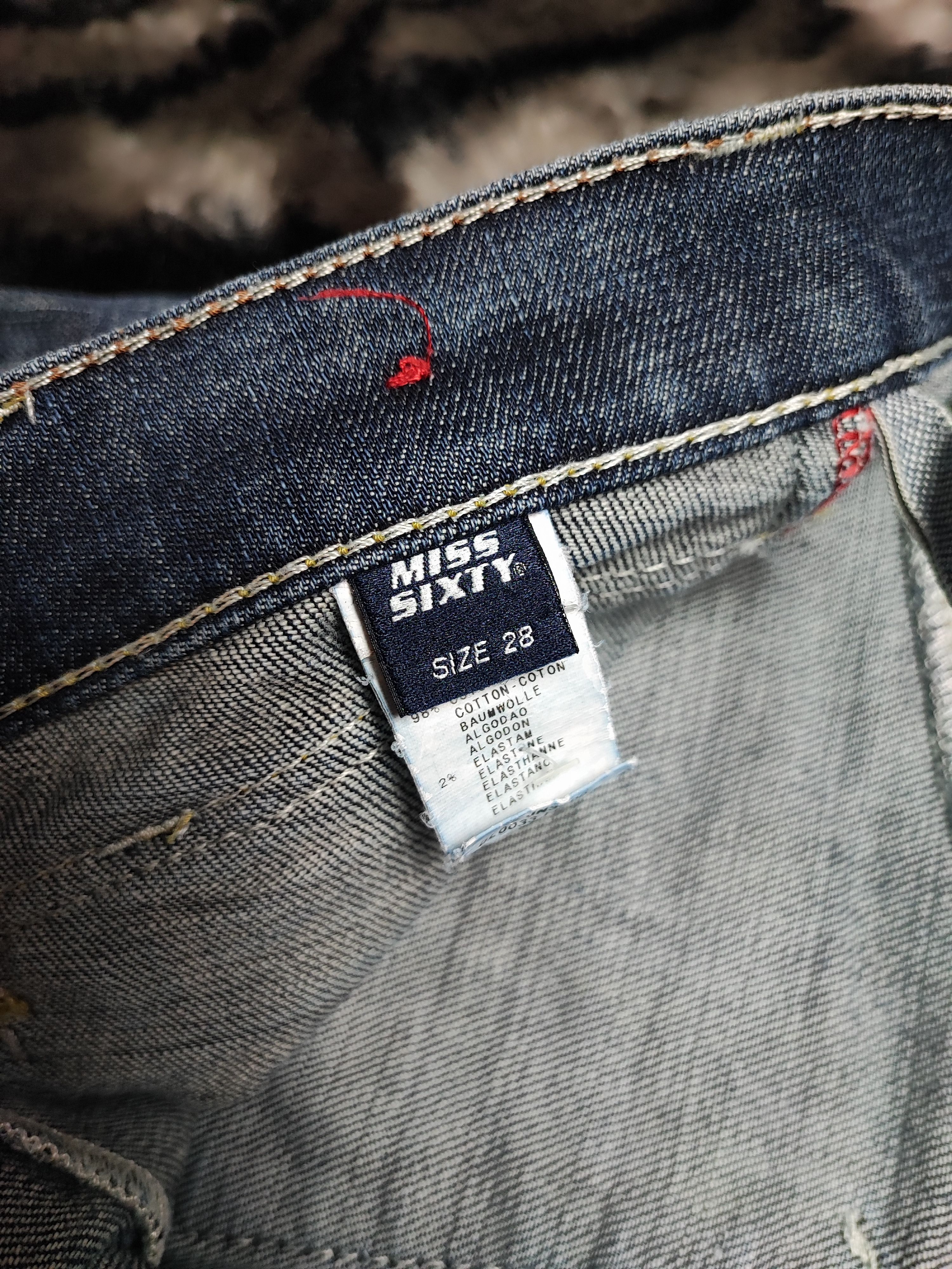 Miss Sixty Vintage 00's Y2K Miss Sixty Jeans Big Ty Distressed Low Rise Size 30" / US 8 / IT 44 - 9 Thumbnail