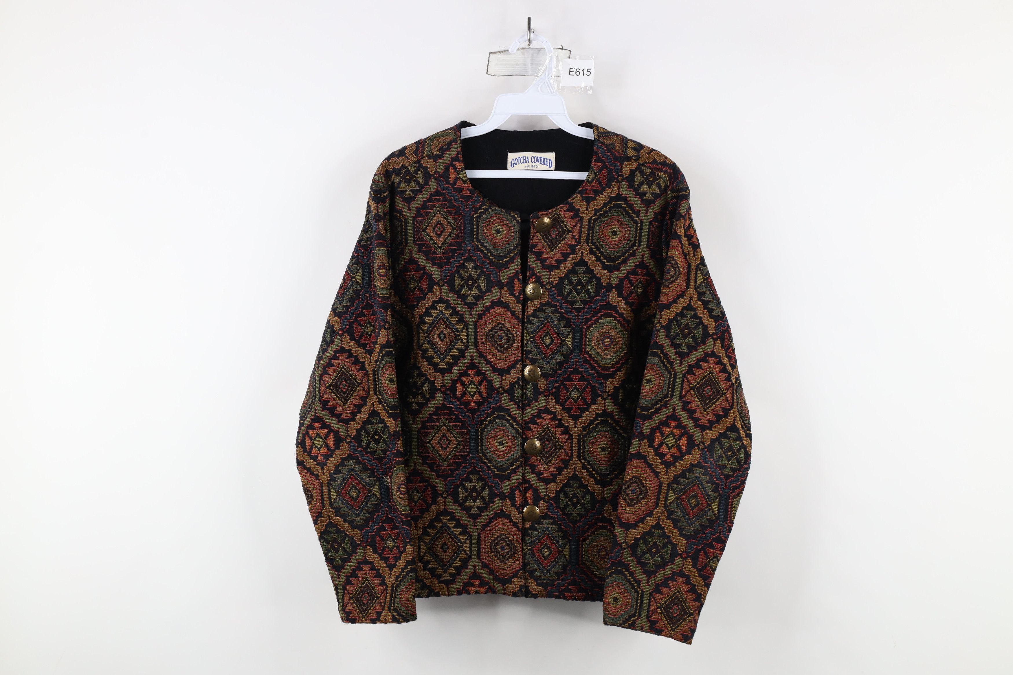 Vintage Vintage 90s Streetwear Southwestern Tapestry Button Jacket Size S / US 4 / IT 40 - 1 Thumbnail