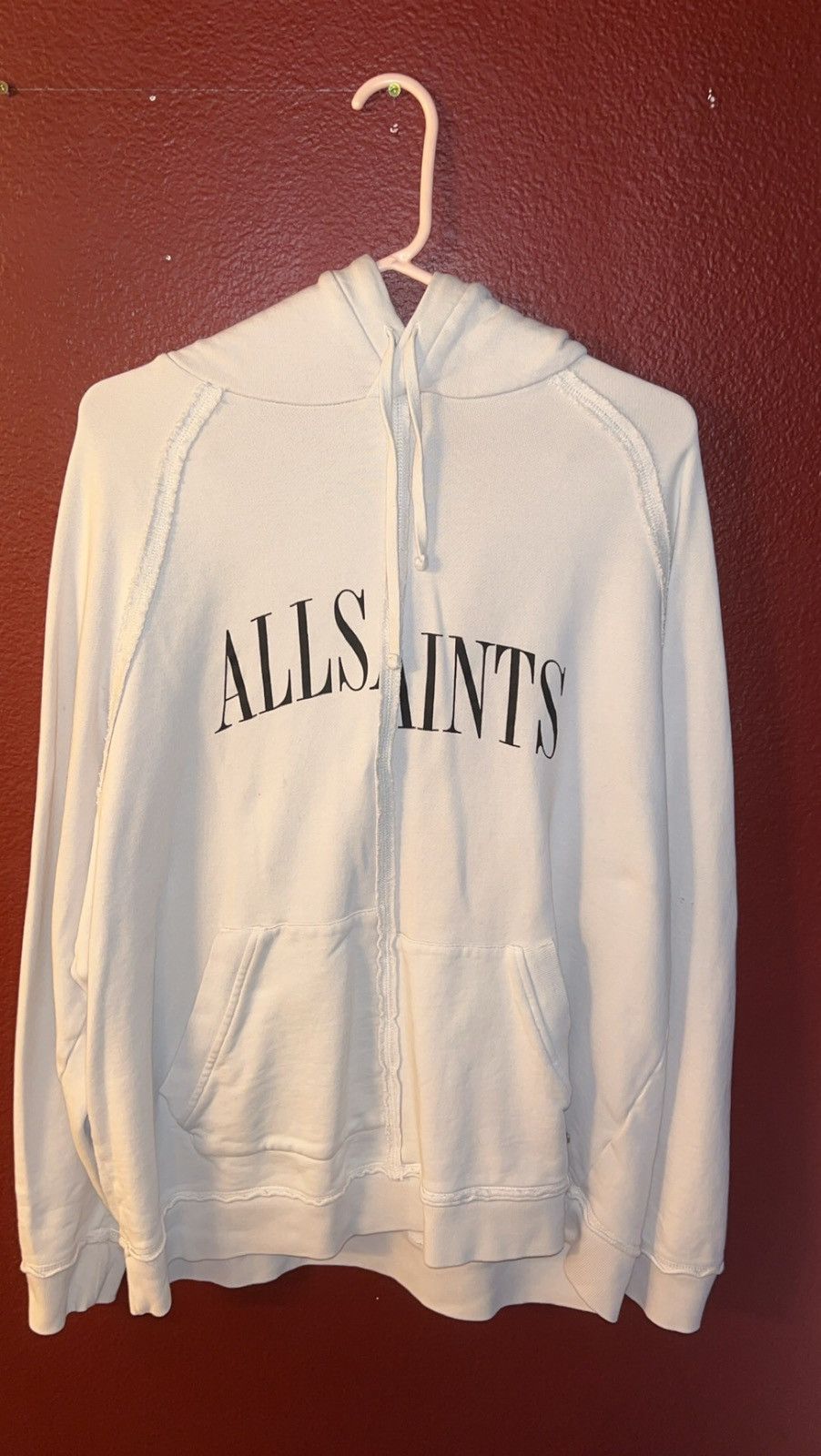 Allsaints × Designer Allsaints Beige Stitched Hoodie Size US L / EU 52-54 / 3 - 1 Thumbnail
