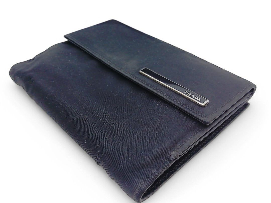Prada Prada - Black Wallet Bifold Square Logo Canvas Size ONE SIZE - 4 Thumbnail