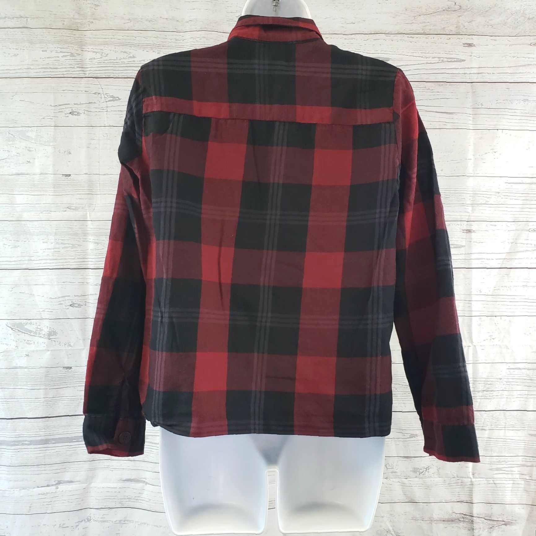 Zara Zara Womens Top Blouse Plaid Button Front Long Sleeve Size M Black Red Cotton Shirt Womens Size M / US 6-8 / IT 42-44 - 2 Thumbnail