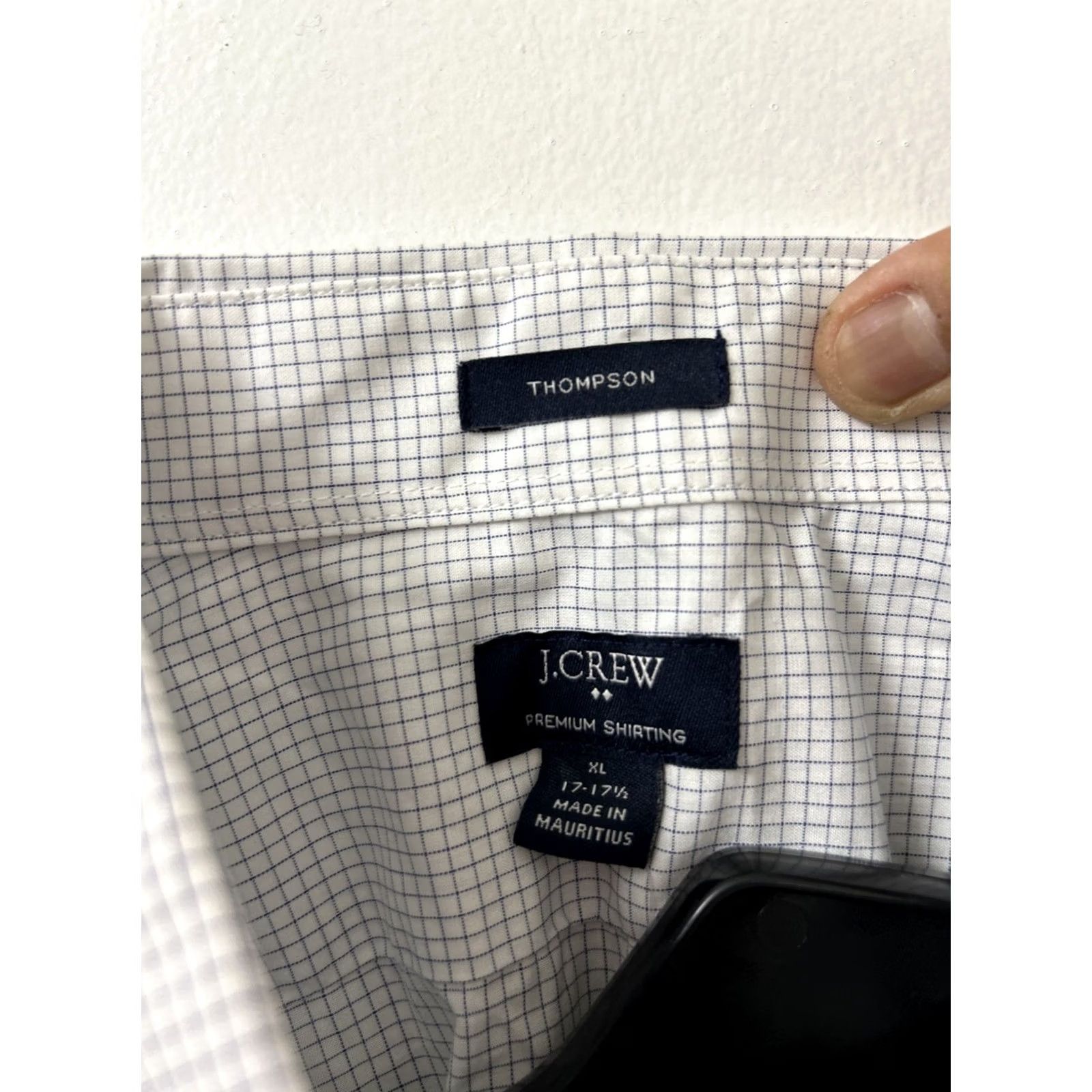 J.Crew J.CREW Thompson Shirt Mens XL White Plaid Button-Up L/S Shirt, Casual Cotton, Regular Fit Size US XL / EU 56 / 4 - 6 Thumbnail