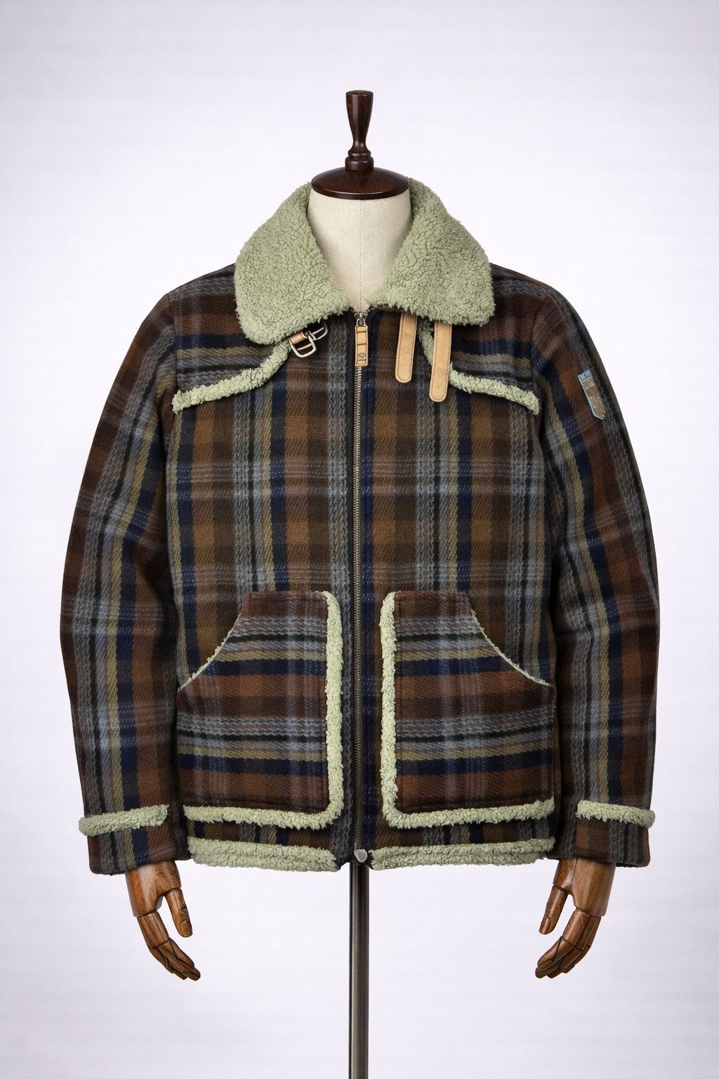 Diesel Men`s Diesel B-3 Wool Tweed Flight Plaid Jacket Size M Size US M / EU 48-50 / 2 - 2 Thumbnail