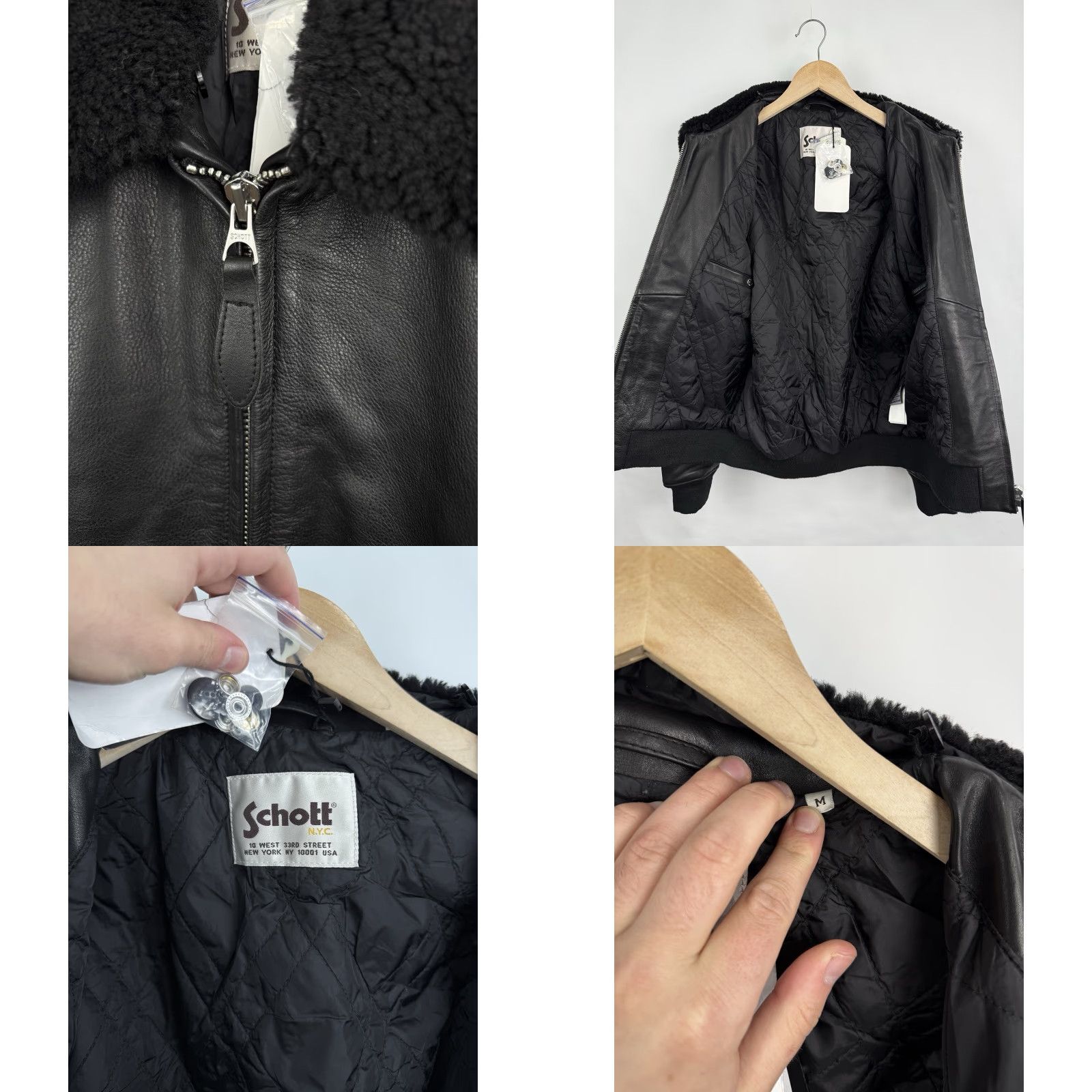 Schott VINTAGE Schott NYC A-2 Flight Jacket M Leather Black Mens Size US M / EU 48-50 / 2 - 8 Thumbnail