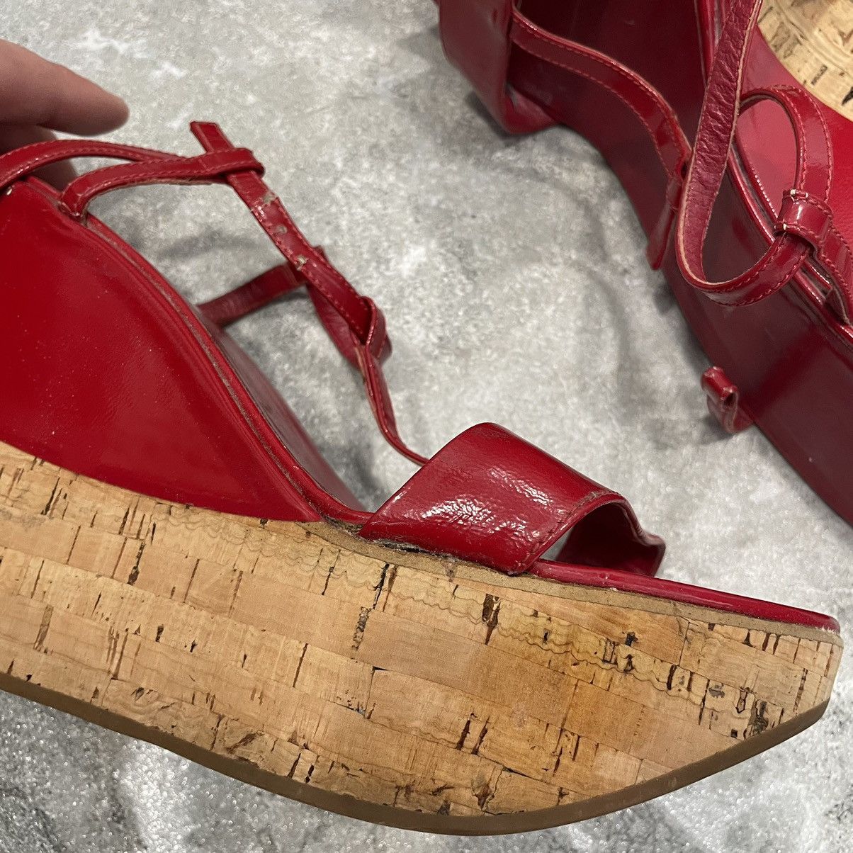 Prada × Vintage 39 PRADA Miu shoes Coral Pink Patent slip Slingback sandals Size US 9 / IT 39 - 10 Thumbnail