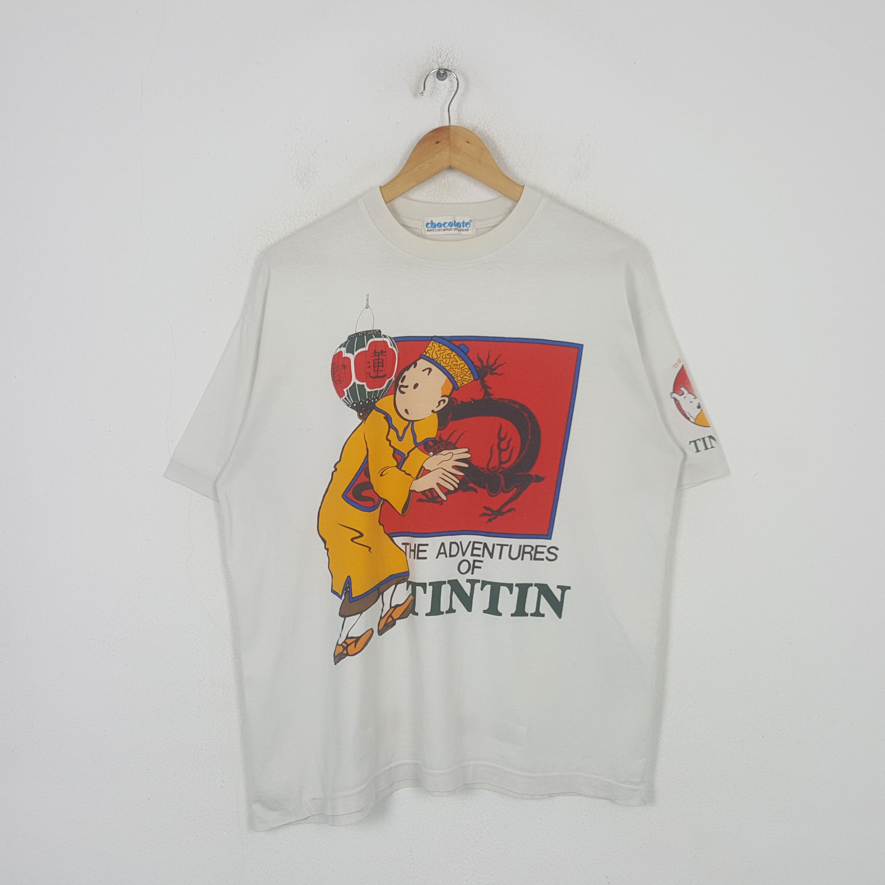 Vintage The Adventured Of Tintin Cartoon Tshirt C299N10
