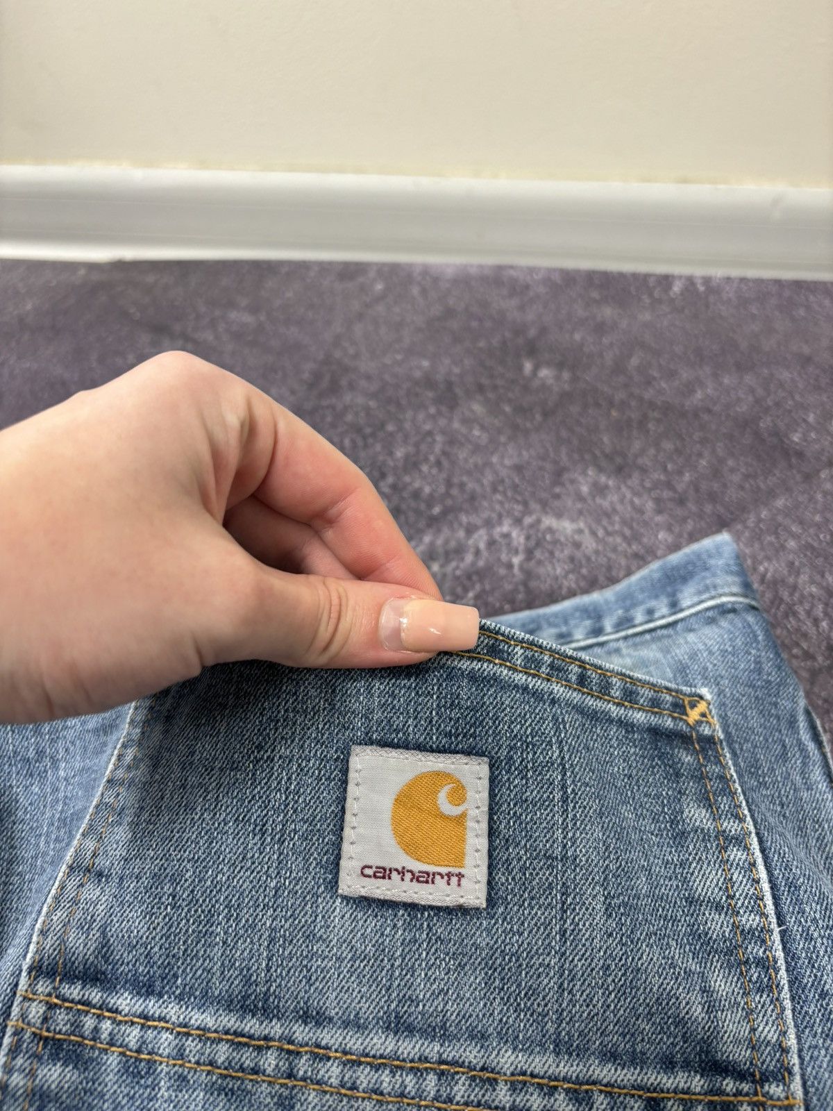 Carhartt Vintage Carhartt USA Faded Light Blue Rare Hype Baggy Jeans Size US 40 / EU 56 - 7 Thumbnail