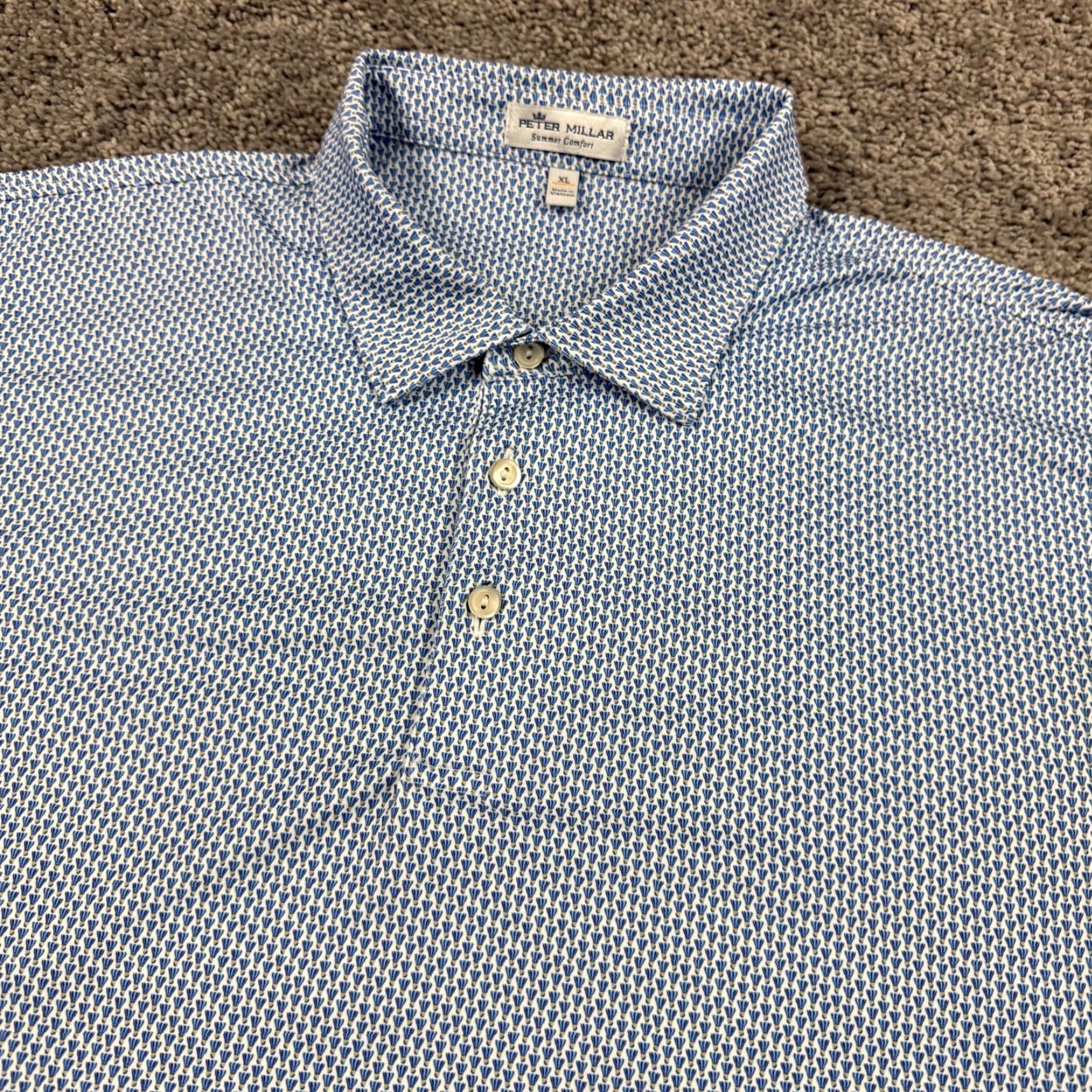 Peter Millar VINTAGE Peter Millar Summer Comfort Polo Shirt Men XL Blue Striped Golf Activewear Breathable Stretch Lightweight Size US XL / EU 56 / 4 - 2 Thumbnail
