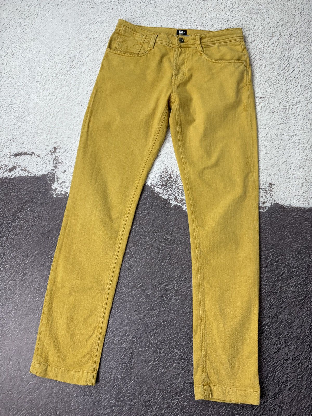 image of Dolce Gabbana Oversize Low Rise Loose Fit Relaxed Straight in Orange Yellow, Women's (Size 26)