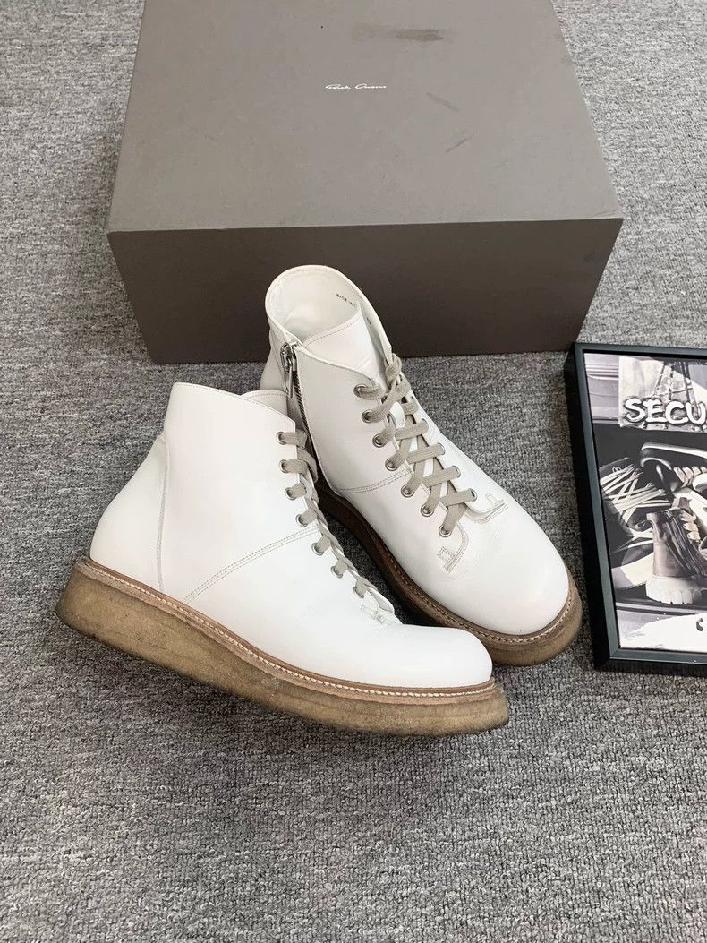 Rick Owens Rick Owens White Leather Short Boots-dmc Size US 9 / EU 42 - 1 Thumbnail