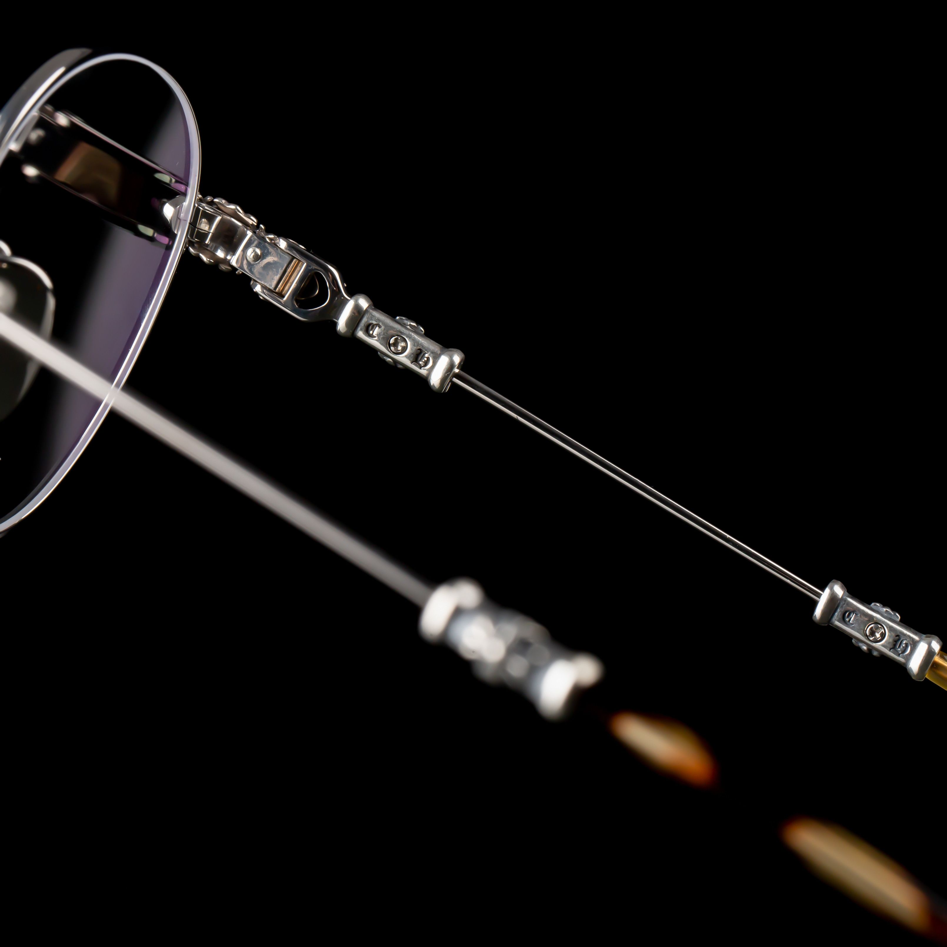 Chrome Hearts CHROME HEARTS BUBBA - A SHINY SILVER / PLASTIC GLASSES Size ONE SIZE - 4 Thumbnail
