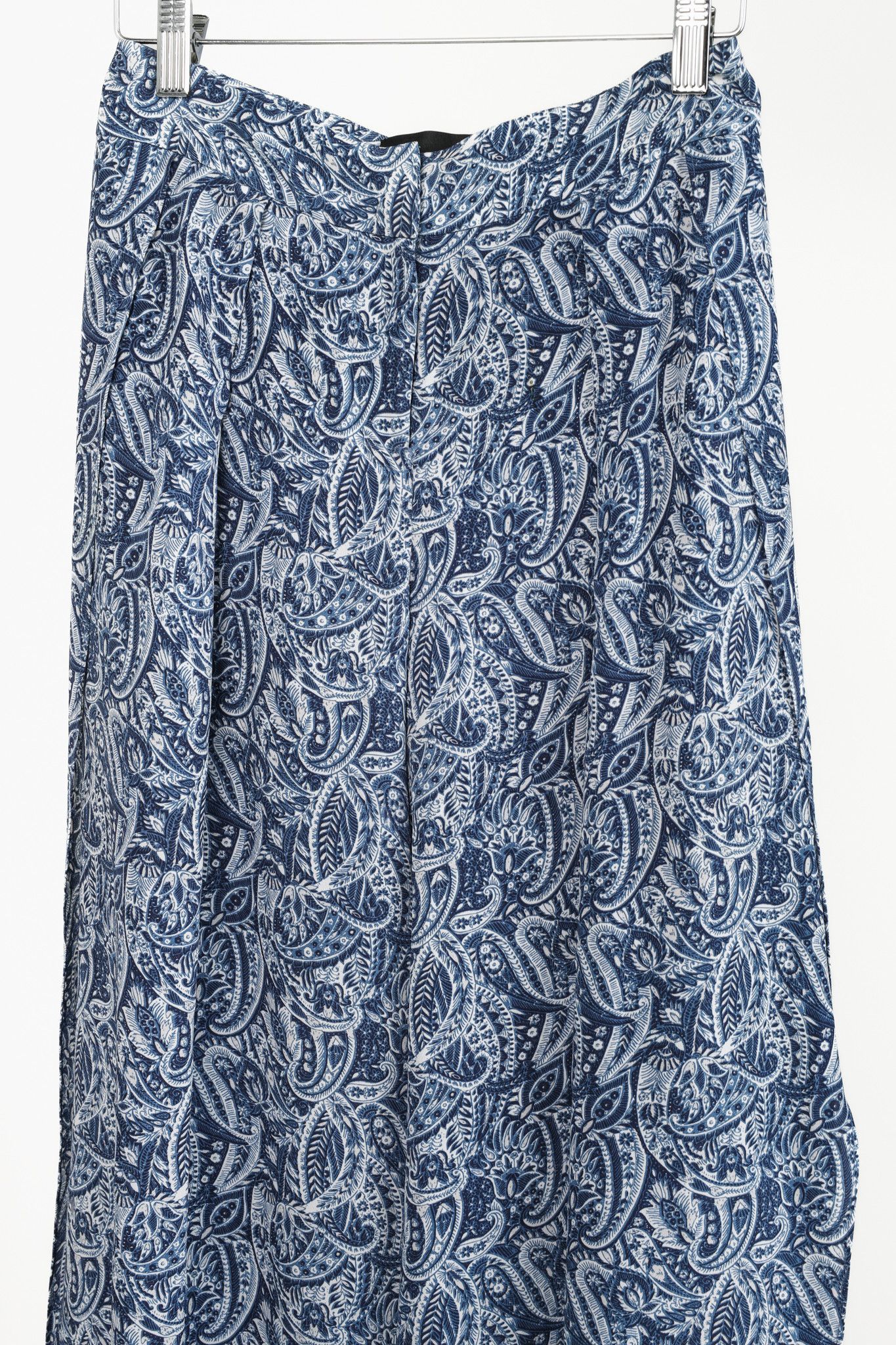 INTERMIX Intermix Blue Silk Paisley Open Leg Easy Pant Size 26" / US 2 / IT 38 - 3 Thumbnail