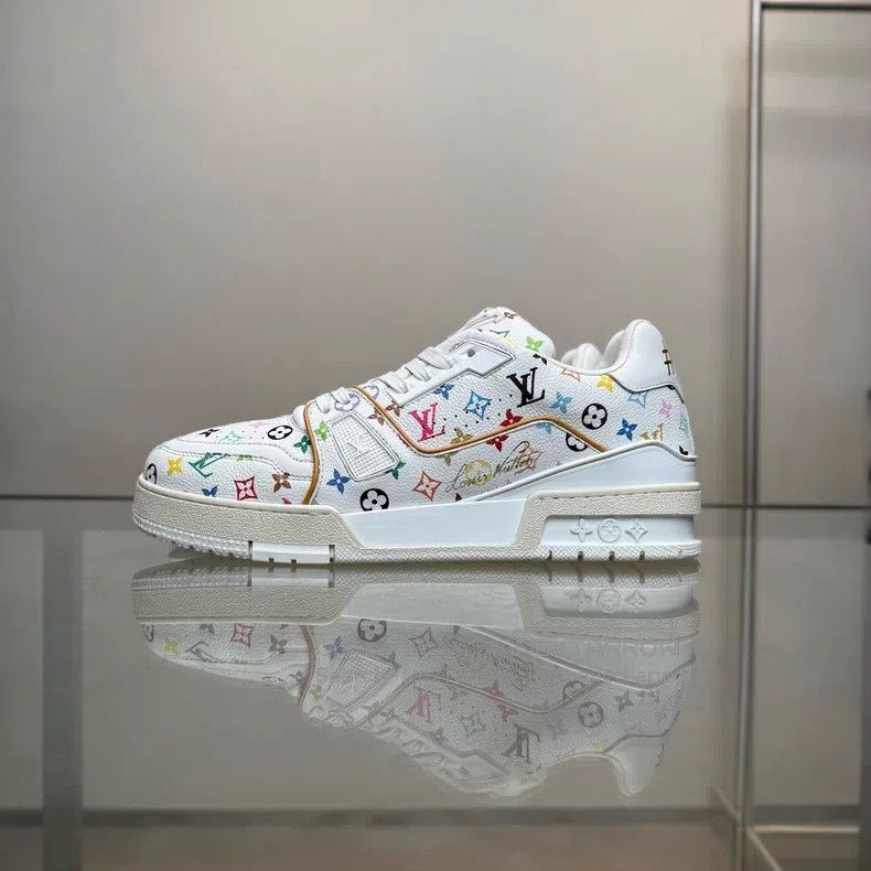 Louis Vuitton Louis Vuitton White Tri-color Takashi Murakami shoes Size US 7 / EU 40 - 5 Thumbnail