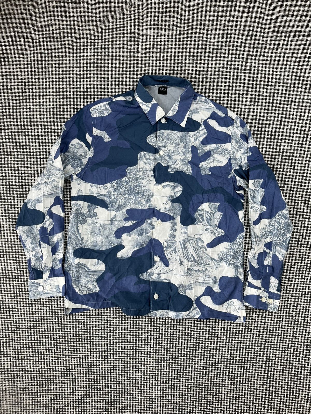 Designer × Hugo Boss Hugo Boss crazy print relaxed long sleeve shirt designer Size US XL / EU 56 / 4 - 2 Thumbnail