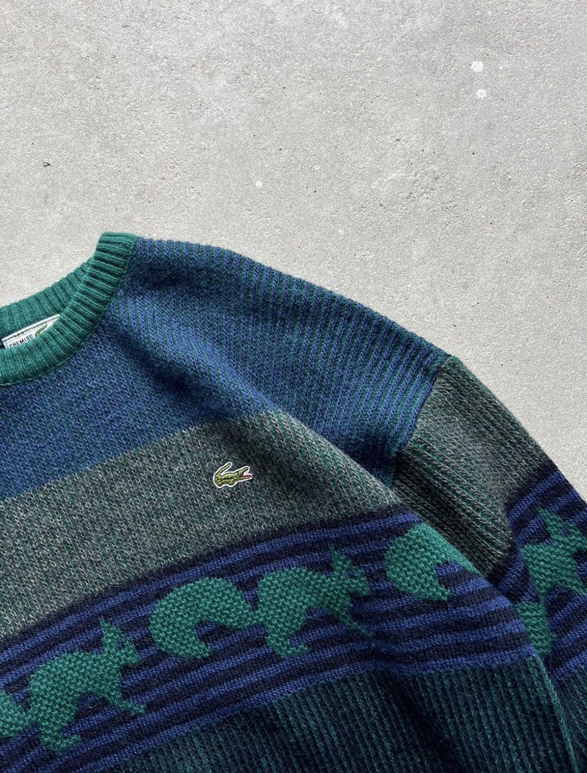 Lacoste Vintage Lacoste Knitted Sweater 80s Made in France Size US L / EU 52-54 / 3 - 4 Thumbnail