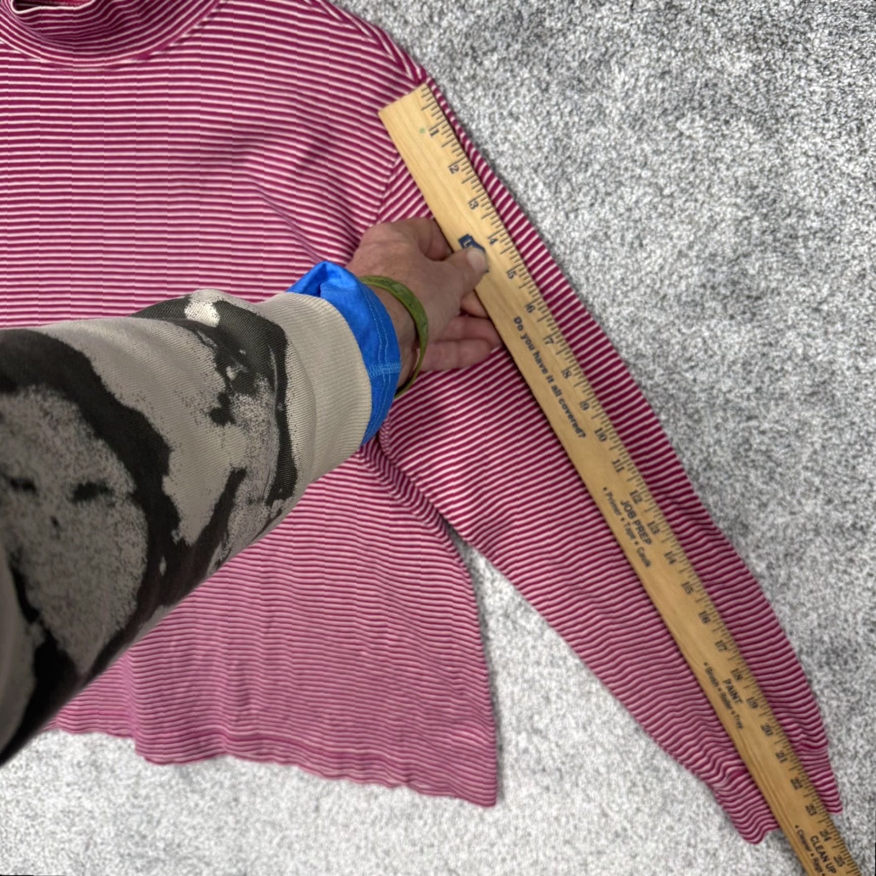Lands' End VINTAGE Lands' End Top Shirt Women 10-12 Purple Striped Mock Neck 100% Cotton Long Sleeve Basic Simple Layering 90s 00s Mens Womens Girls Size L / US 10 / IT 46 - 3 Thumbnail