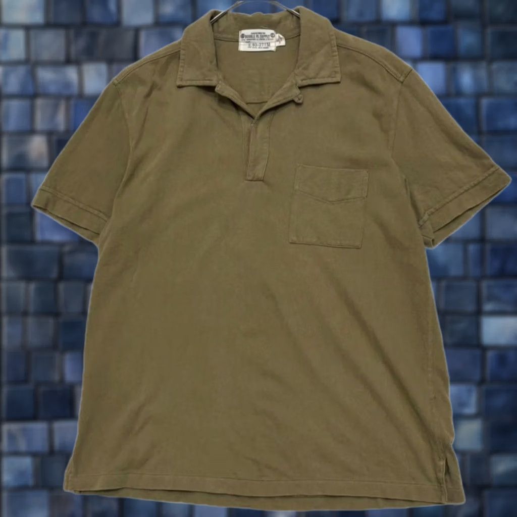 Ralph Lauren RRL RALPH LAUREN HERRINGBONE OPEN COLLAR POLO PULLOVER HOBLY OLIVE SIZE M USED Size US M / EU 48-50 / 2 - 1 Thumbnail
