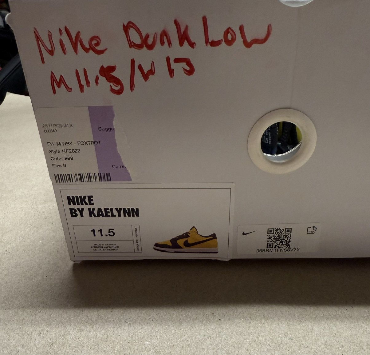 Nike Nike Dunk Low By You Michigan SB men’s size 11.5 shoes Rare! Size US 11.5 / EU 44-45 - 6 Thumbnail