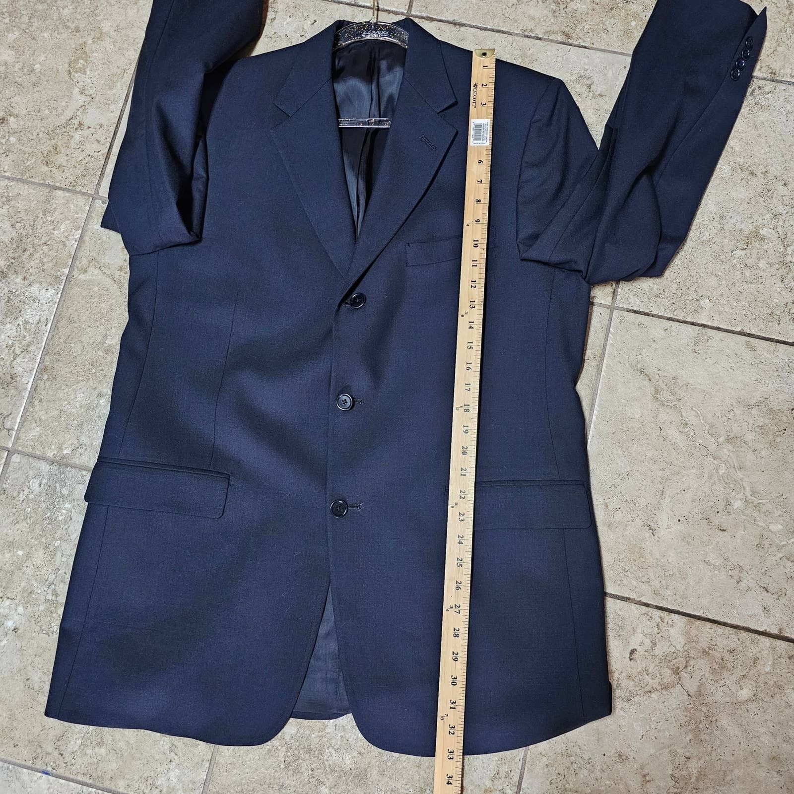Kenneth Cole Kenneth Cole Navy 3 Button Blue Suit Jacket Made in US 44L Size 44L - 9 Thumbnail