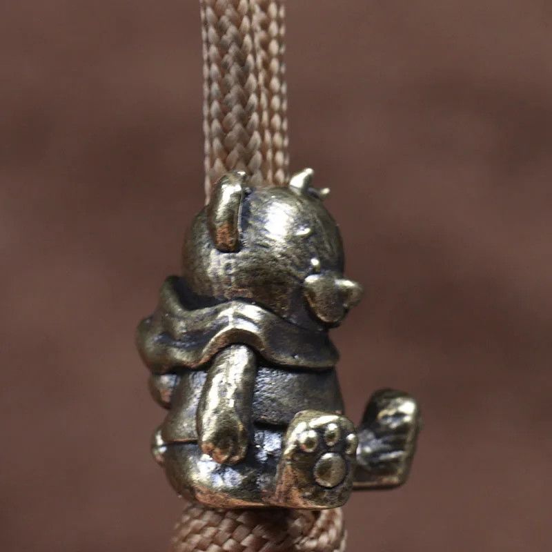 Handmade 2Pcs Cute Bear Knife Beads Paracord Bead Zipper Umbrella Size ONE SIZE - 2 Thumbnail