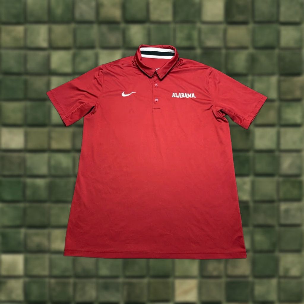 Nike Nike Alabama Crimson Tide Polo Shirt Mens Large Red Golf Performance Size US L / EU 52-54 / 3 - 1 Thumbnail