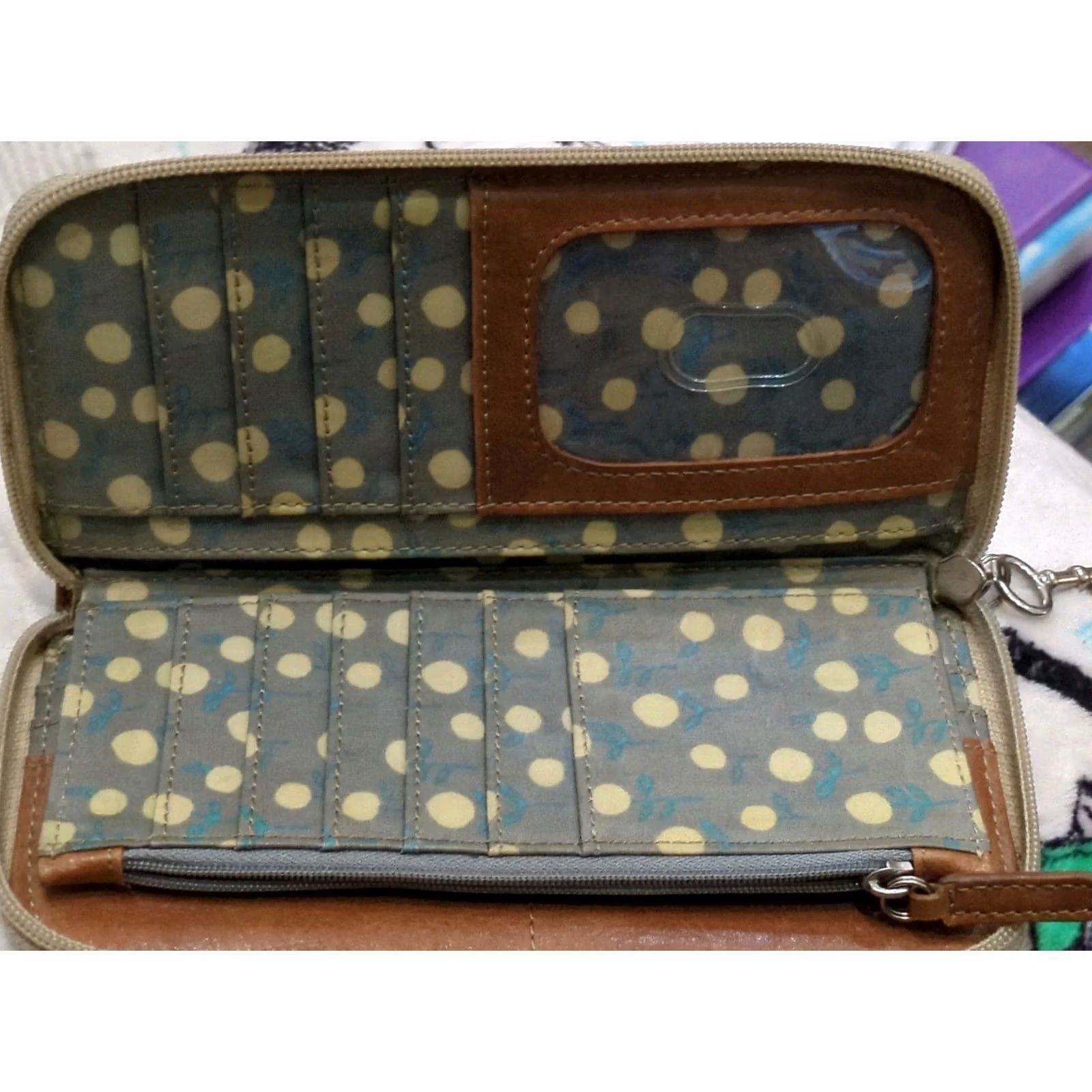 Fossil Fossil Zip-Around Wallet Geometric Pattern Multicolor Coated Canvas Womens One Size 8" x 3.5" Credit Card Size ONE SIZE - 3 Thumbnail