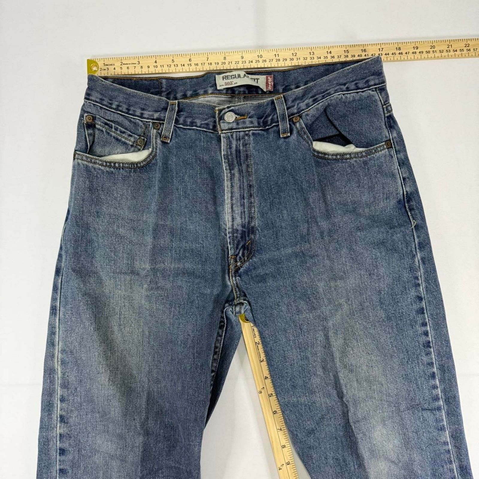Levi's Levi’s 505 Regular Fit Straight Leg Blue Jeans Size 36x29 Size US 36 / EU 52 - 6 Thumbnail