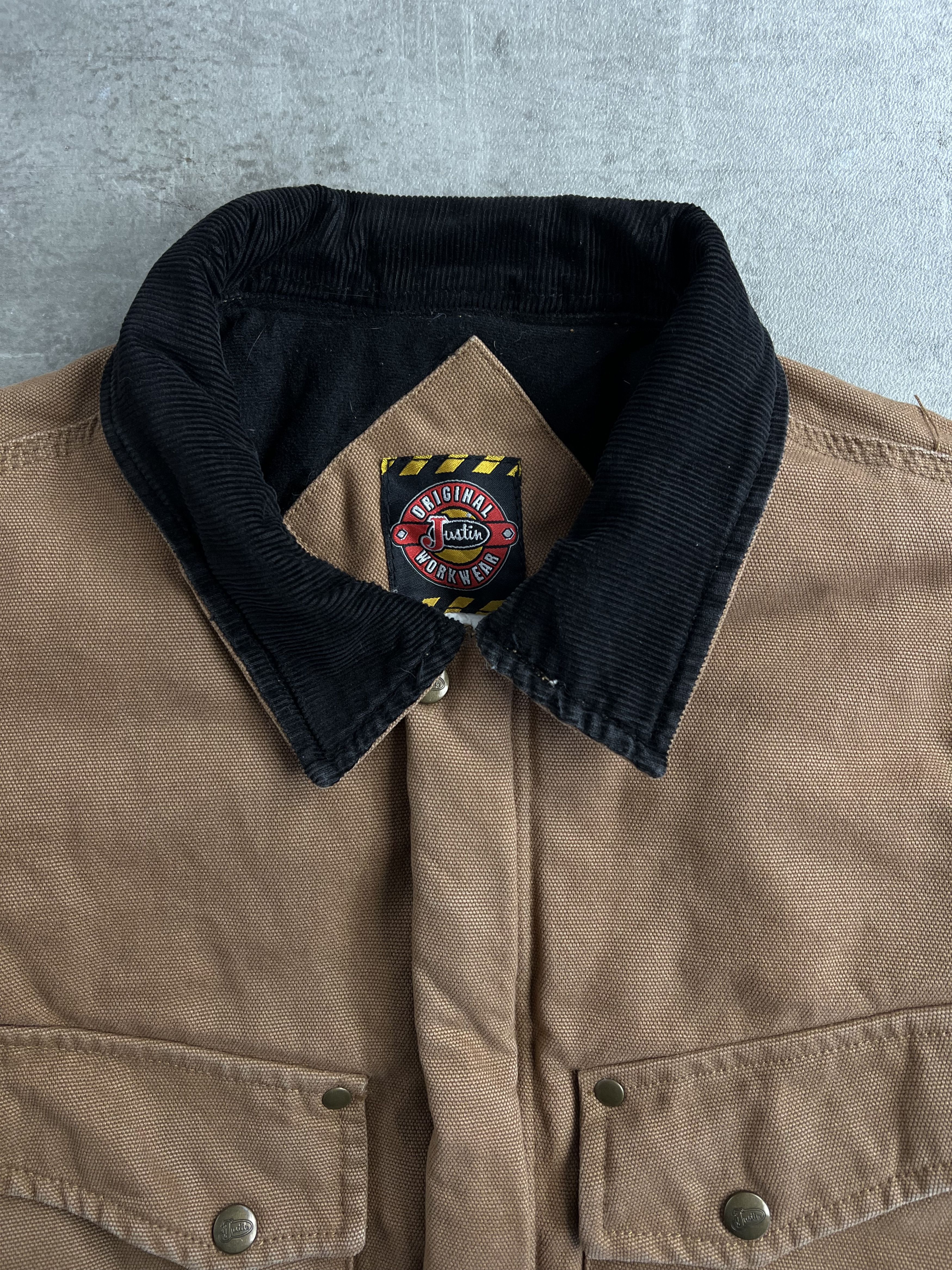 Vintage JUSTIN WORKWEAR HEAVY JACKET BROWN Size US M / EU 48-50 / 2 - 2 Thumbnail