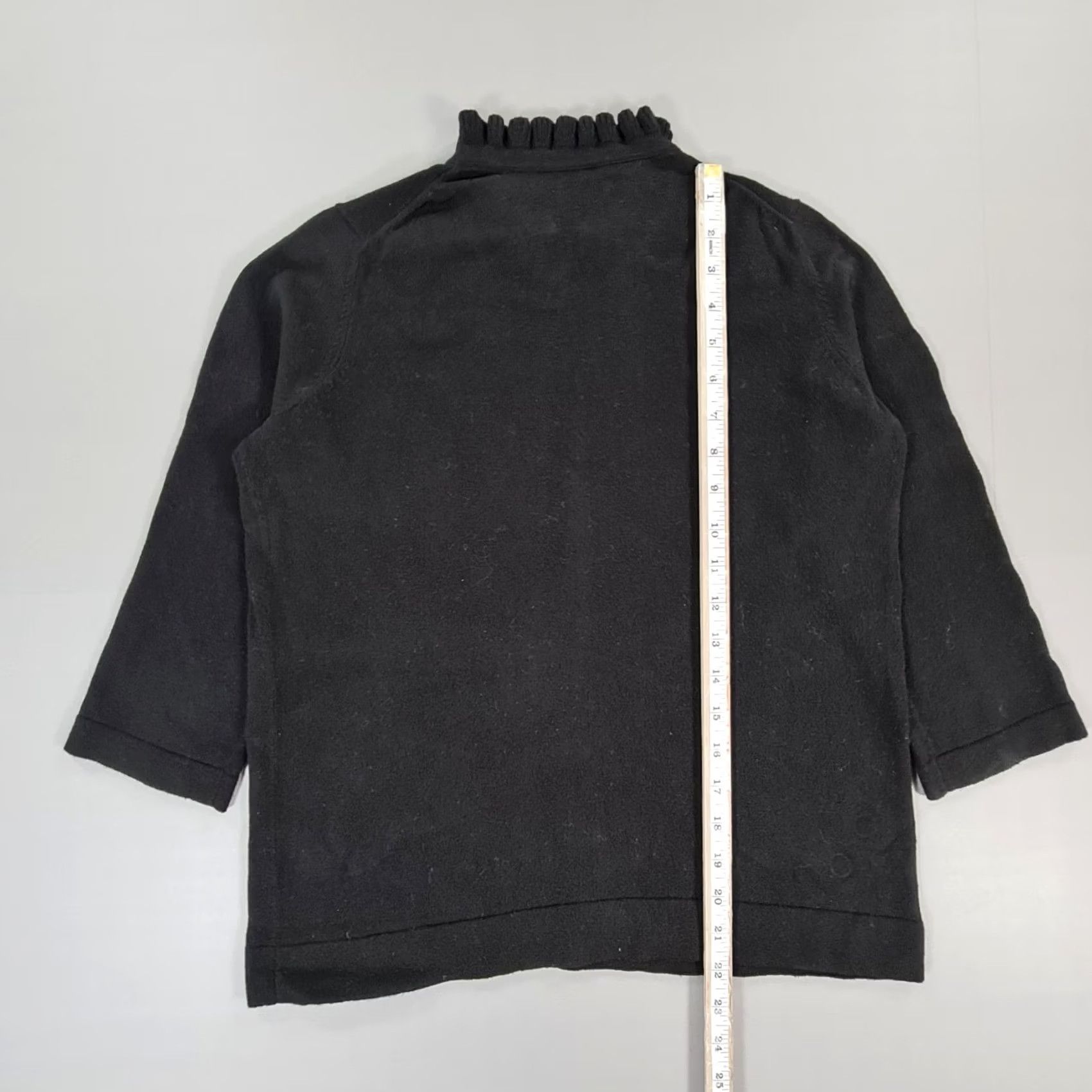 Vintage PURE Collection Jumper Womens 3/4 Sleeve Mock Neck Cotton Cashmere Pullover Black 10 UK Pullover, Jumper, Casual Womens, 95% Cotton, 5% Cashmere Size L / US 10 / IT 46 - 5 Thumbnail