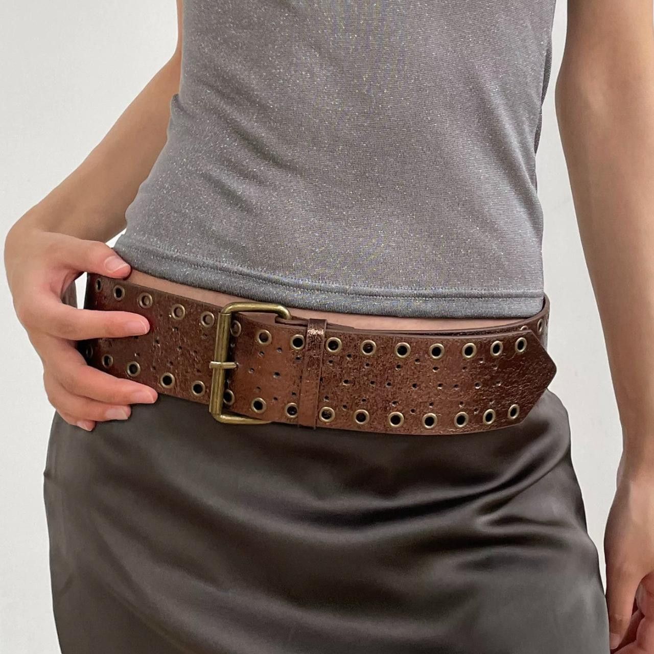 Japanese Brand Y2K Metallic Chunky Oversized Buckle Boho Belt OS Size ONE SIZE - 1 Thumbnail