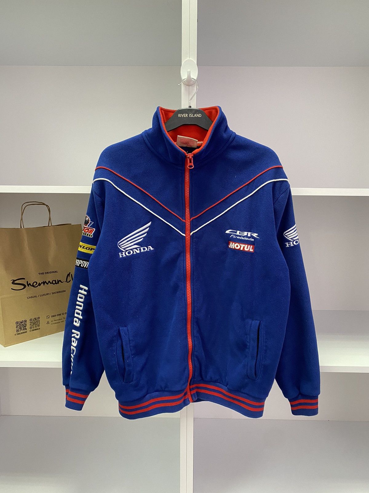 Honda × Vintage Vintage Honda Racing Fleece Jacket Size US M / EU 48-50 / 2 - 3 Thumbnail