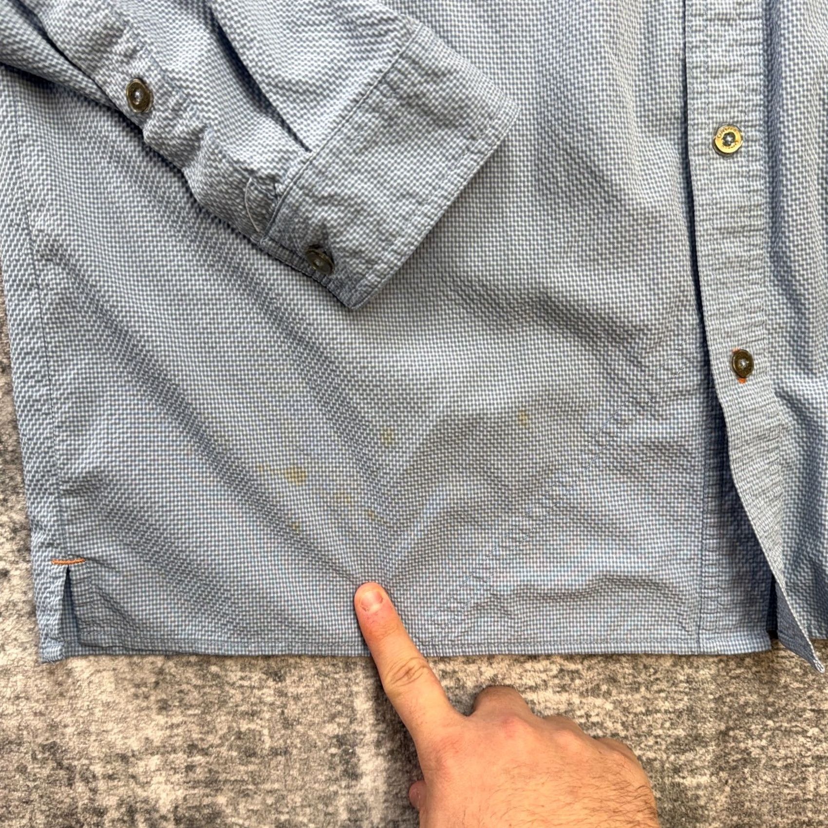 Orvis Orvis Button-Up Shirt Men L Blue Seersucker Vented Roll Tab Pocketed Casual Workwear Regular Fit Size US L / EU 52-54 / 3 - 4 Thumbnail