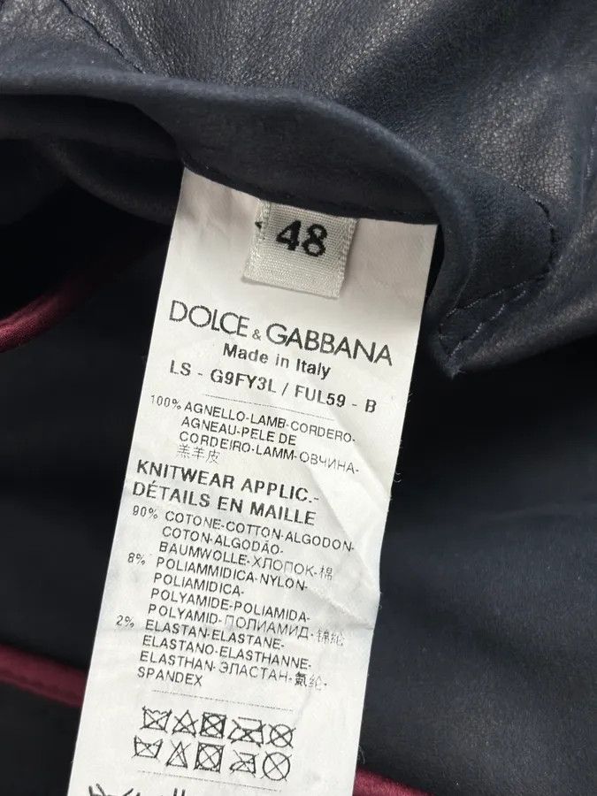 Dolce & Gabbana 2010s Dolce & Gabbana Navy Leather Bomber Jacket Size US M / EU 48-50 / 2 - 10 Thumbnail