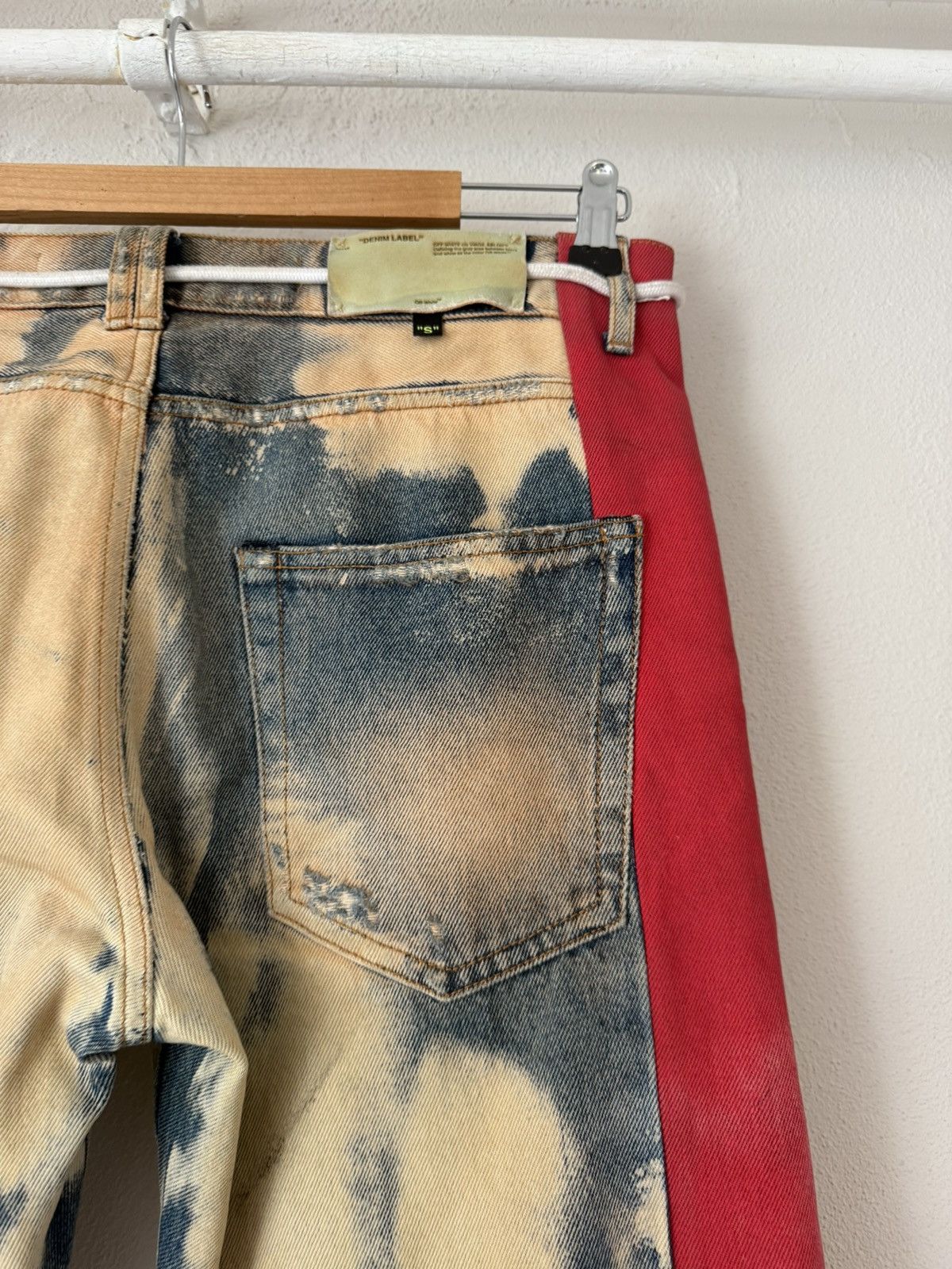 Off-White Bleached Side Stripe Jeans with Rope Belt Size US 31 - 10 Thumbnail