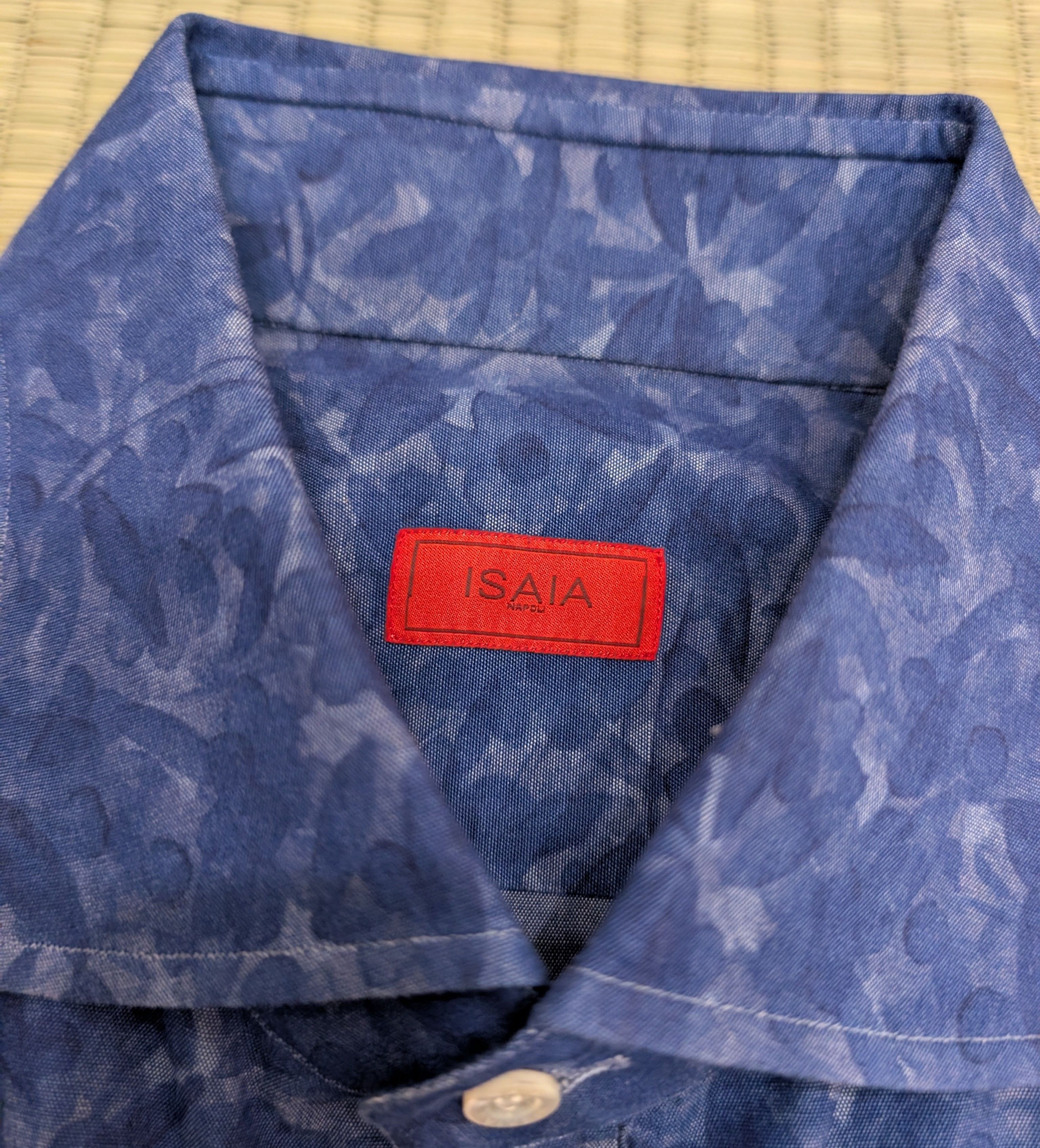 Isaia Isaia Slim Fit Floral Cotton Dress Shirt Size 17/43 Size US XL / EU 56 / 4 - 3 Thumbnail