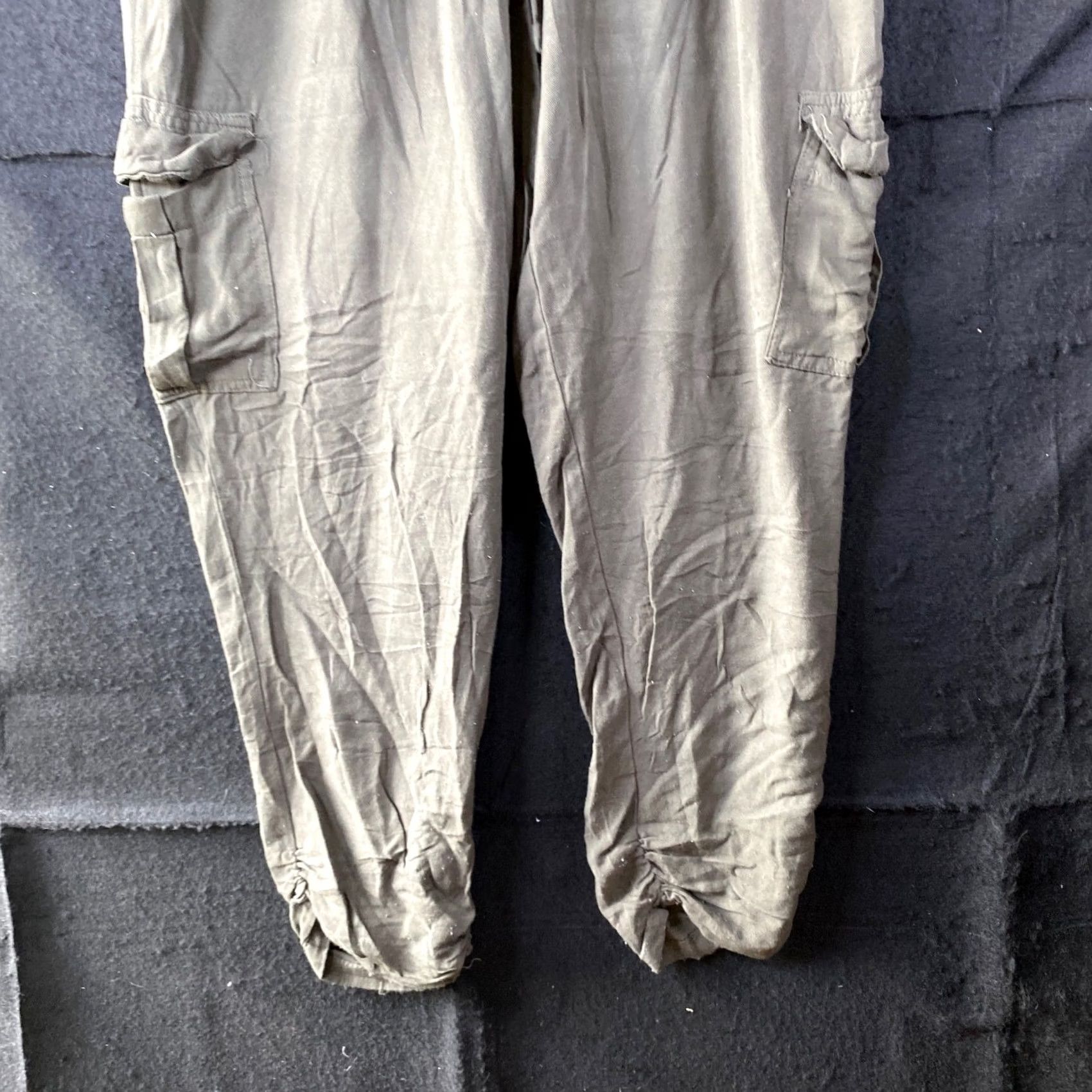 Vintage Rewash Womens Pants Green Pull On Ankle Jogger Cargo Elastic Waist Stretch M Size 32" / US 10 / IT 46 - 3 Thumbnail