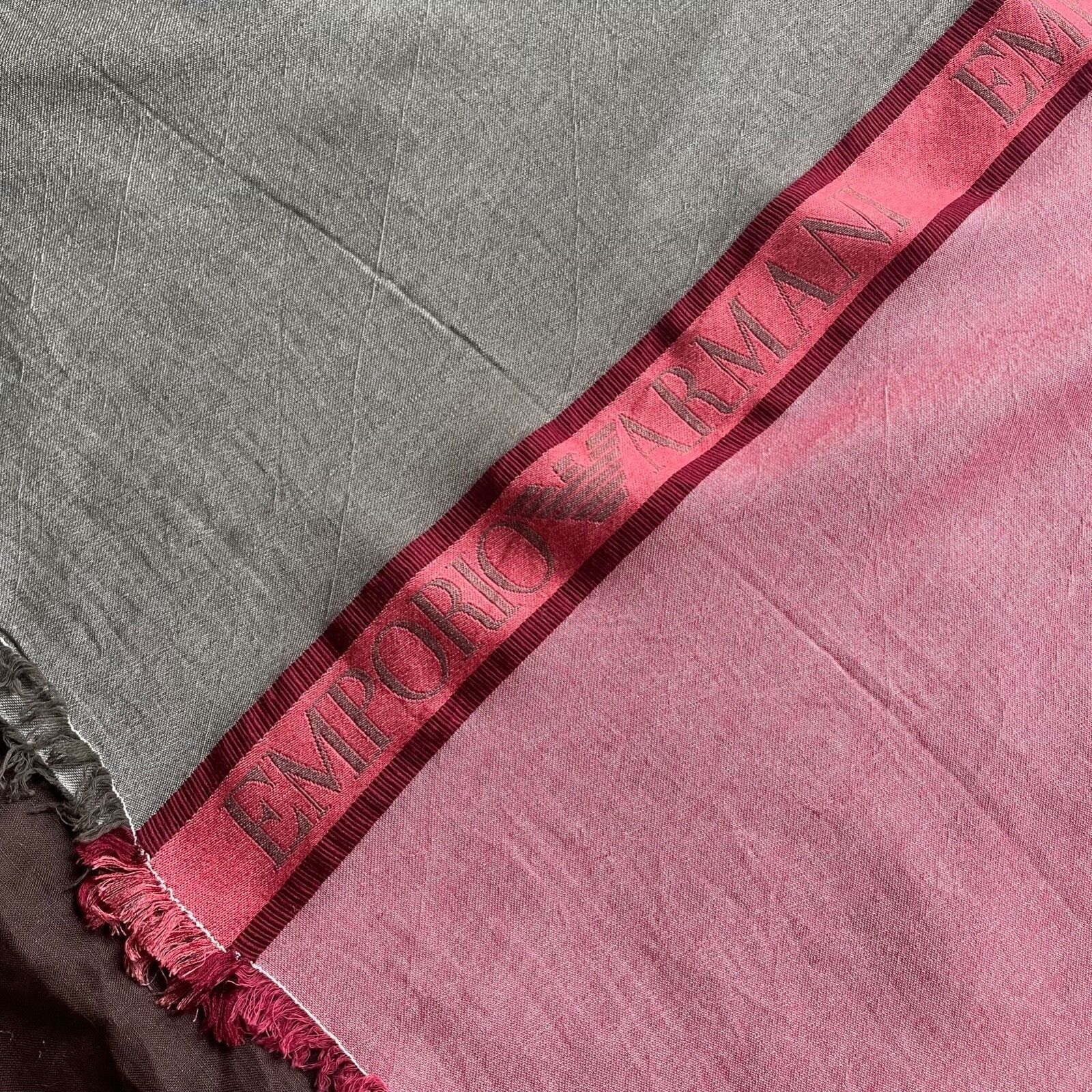 Emporio Armani Emporio Armani Big Logo Cotton Silk Scarf Shawl 9136AC Size ONE SIZE - 2 Thumbnail
