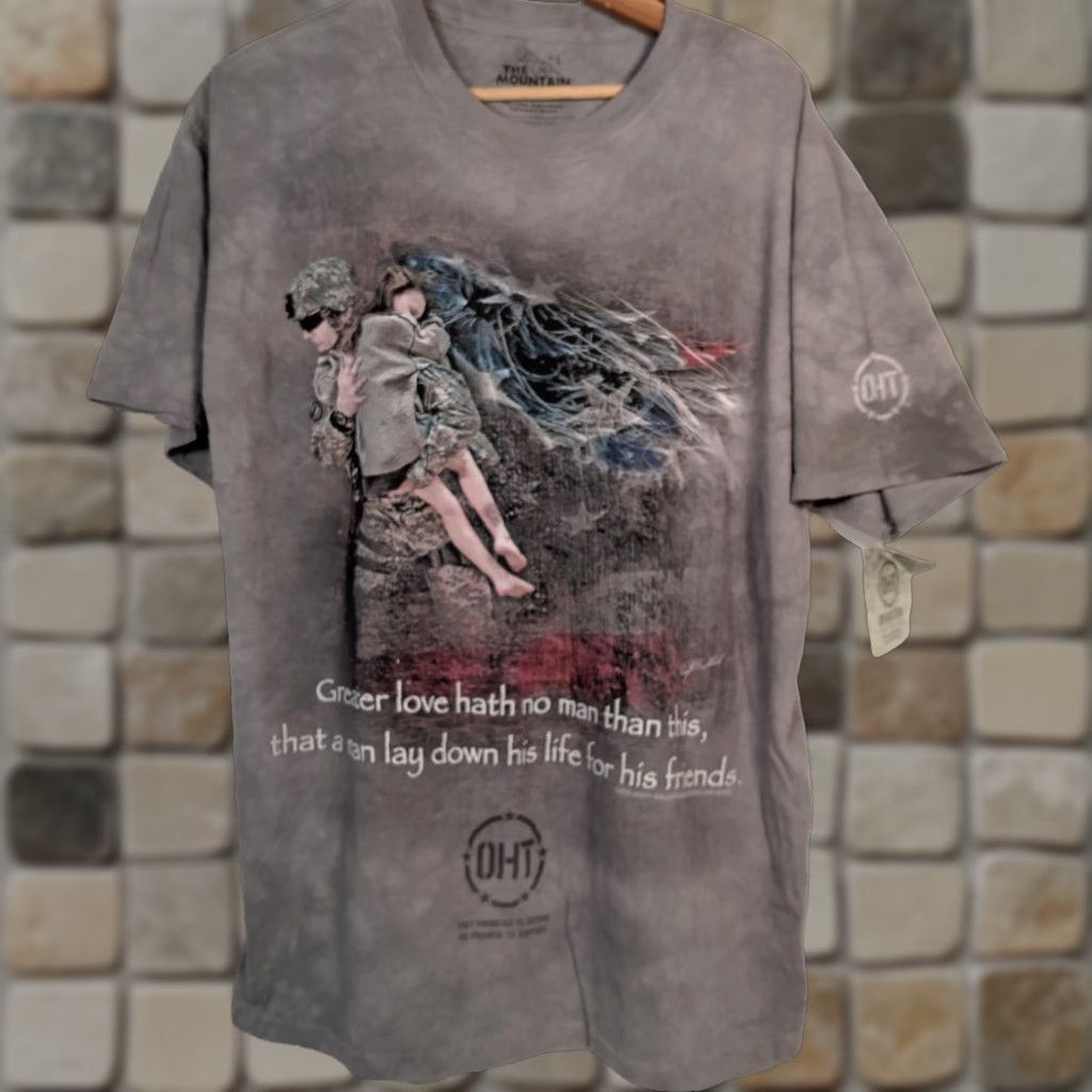 The Mountain VINTAGE The Mountain Operation Hat Trick Shirt L Gray Cotton Short Sleeve Crew Neck Military Art Jason Bullard USA Soldier 2016 Mens Size US L / EU 52-54 / 3 - 1 Thumbnail