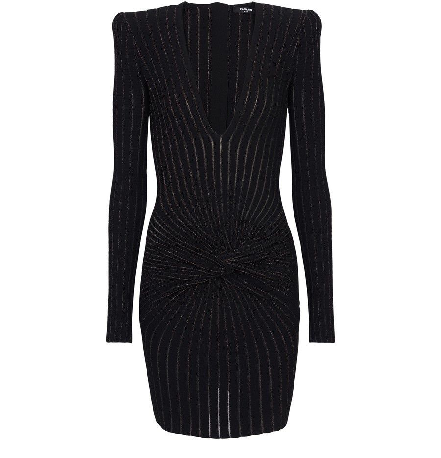 Balmain o1y0525 Mini Dress in Black Size M / US 6-8 / IT 42-44 - 1 Thumbnail