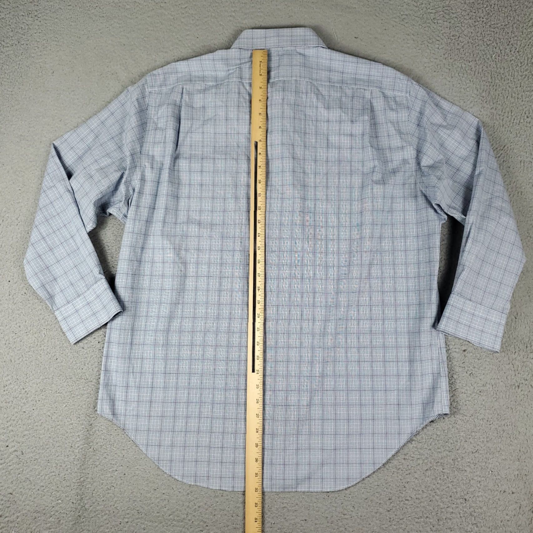 Ralph Lauren Ralph Lauren Shirt Mens Dress Button Up Long Sleeve 17 Blue Plaid Size 46R - 3 Thumbnail