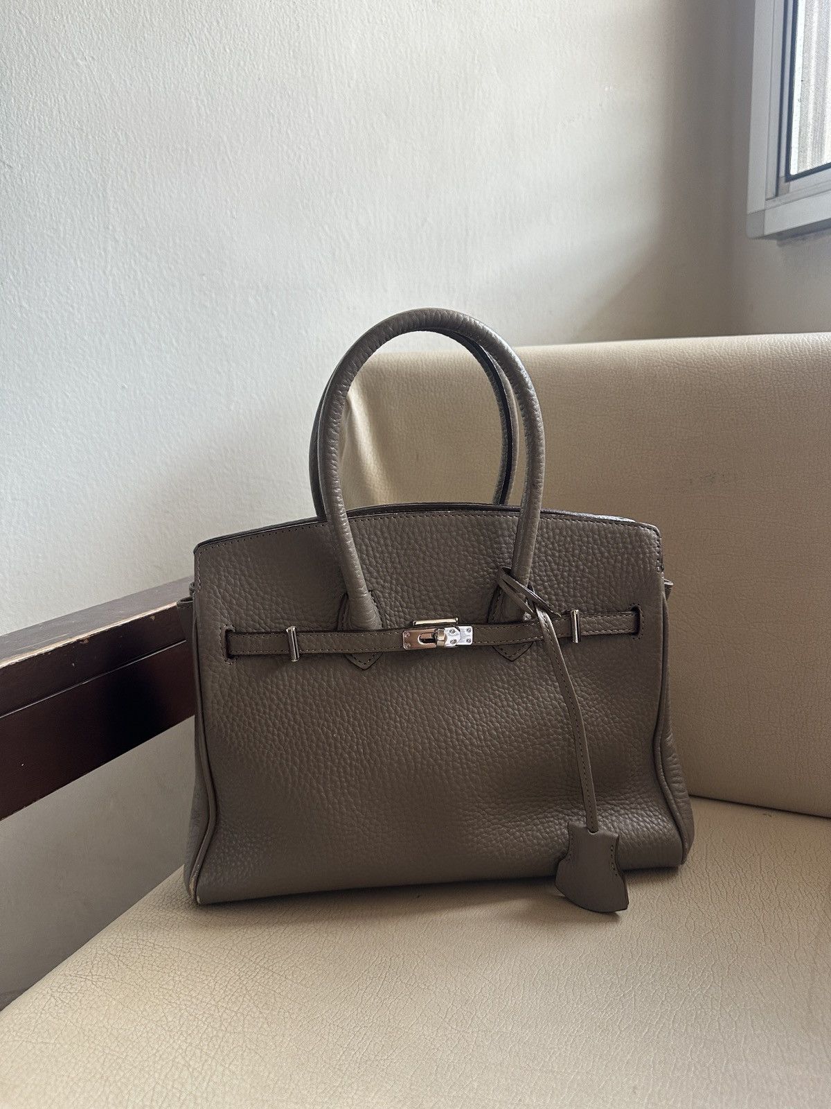 Japanese Brand Custom made Leather Etoupe Birkin Bag Size ONE SIZE - 1 Thumbnail
