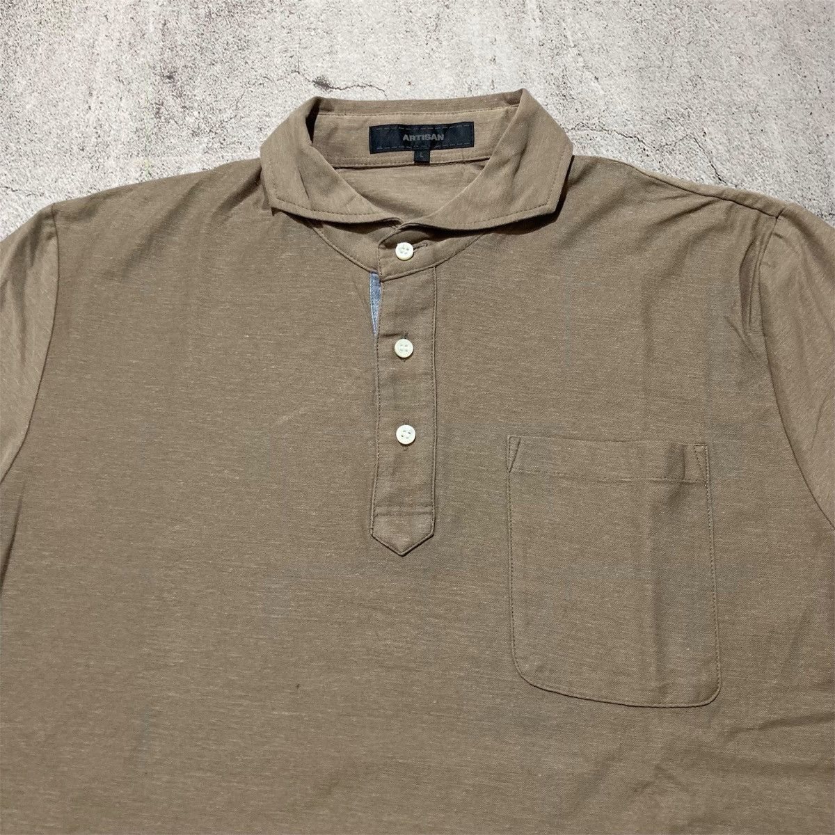 Japanese Brand 2000s Artisan Pocket Polo Tshirt Brown Designer Size US L / EU 52-54 / 3 - 3 Thumbnail