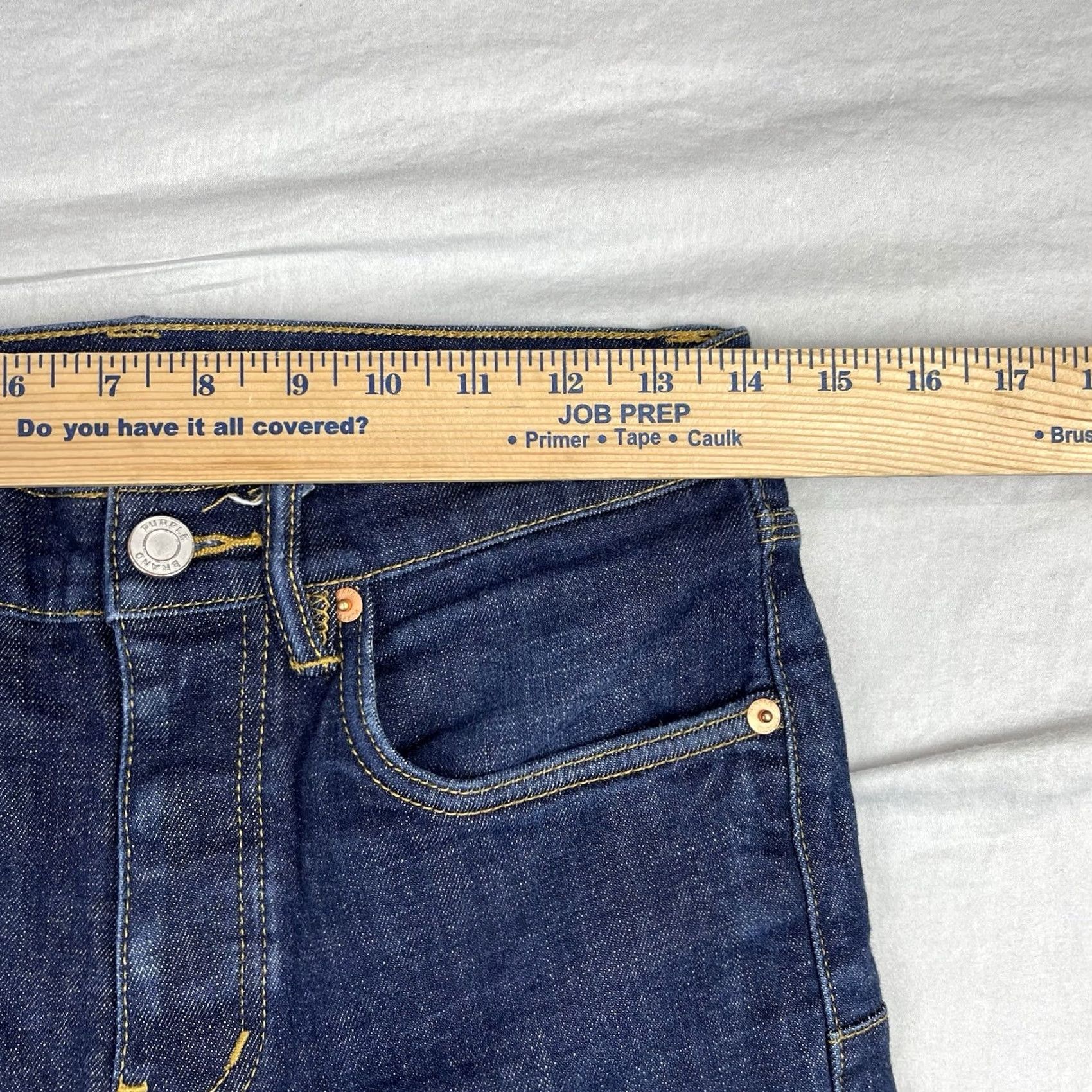 Denime Purple Brand Jeans Mens 31 Fits 28x29 Dark Wash RAI P001 Button Fly Slim Denim Jeans Size US 31 - 4 Thumbnail