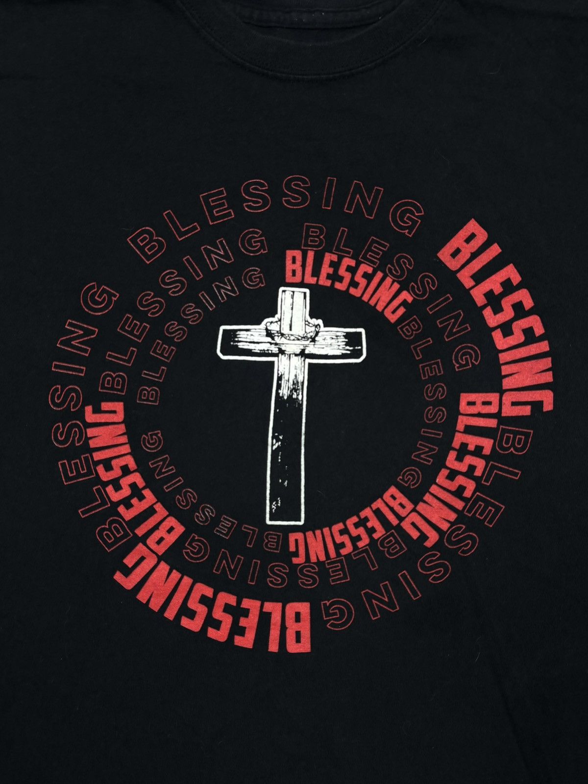 Vintage Vintage 90s Jesus Blessing Graphic Tee Size US L / EU 52-54 / 3 - 1 Thumbnail